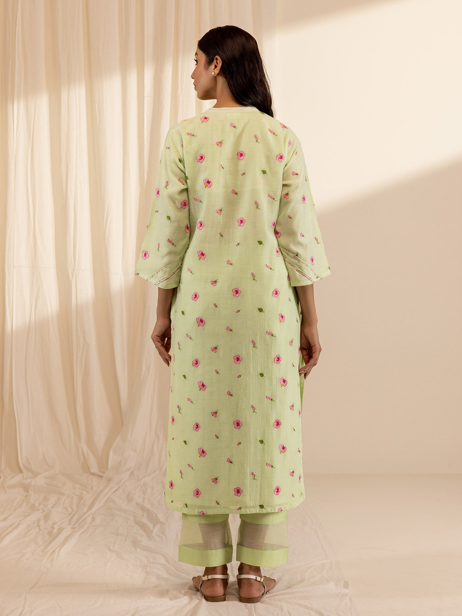 Alice In Wonderland Green Chanderi Kurta