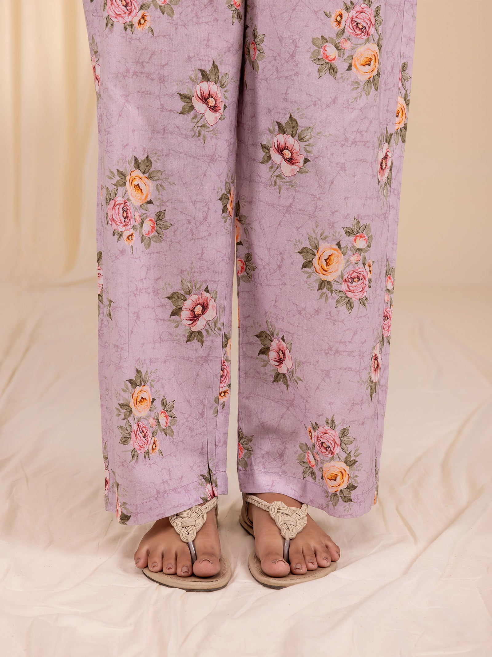 English Lavender Collared Voile Night Suit