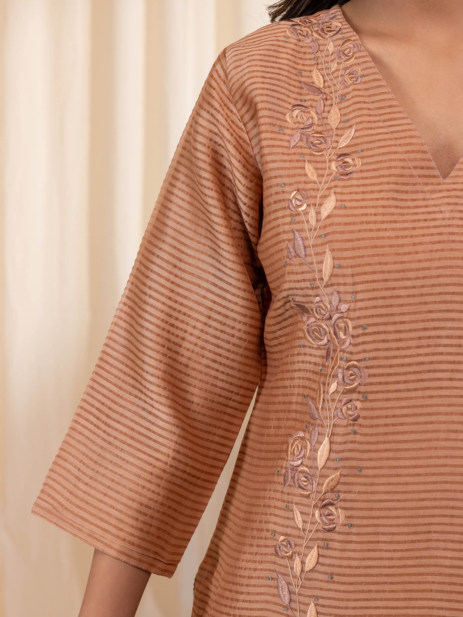 Skin Tones Honey Chanderi Kurta