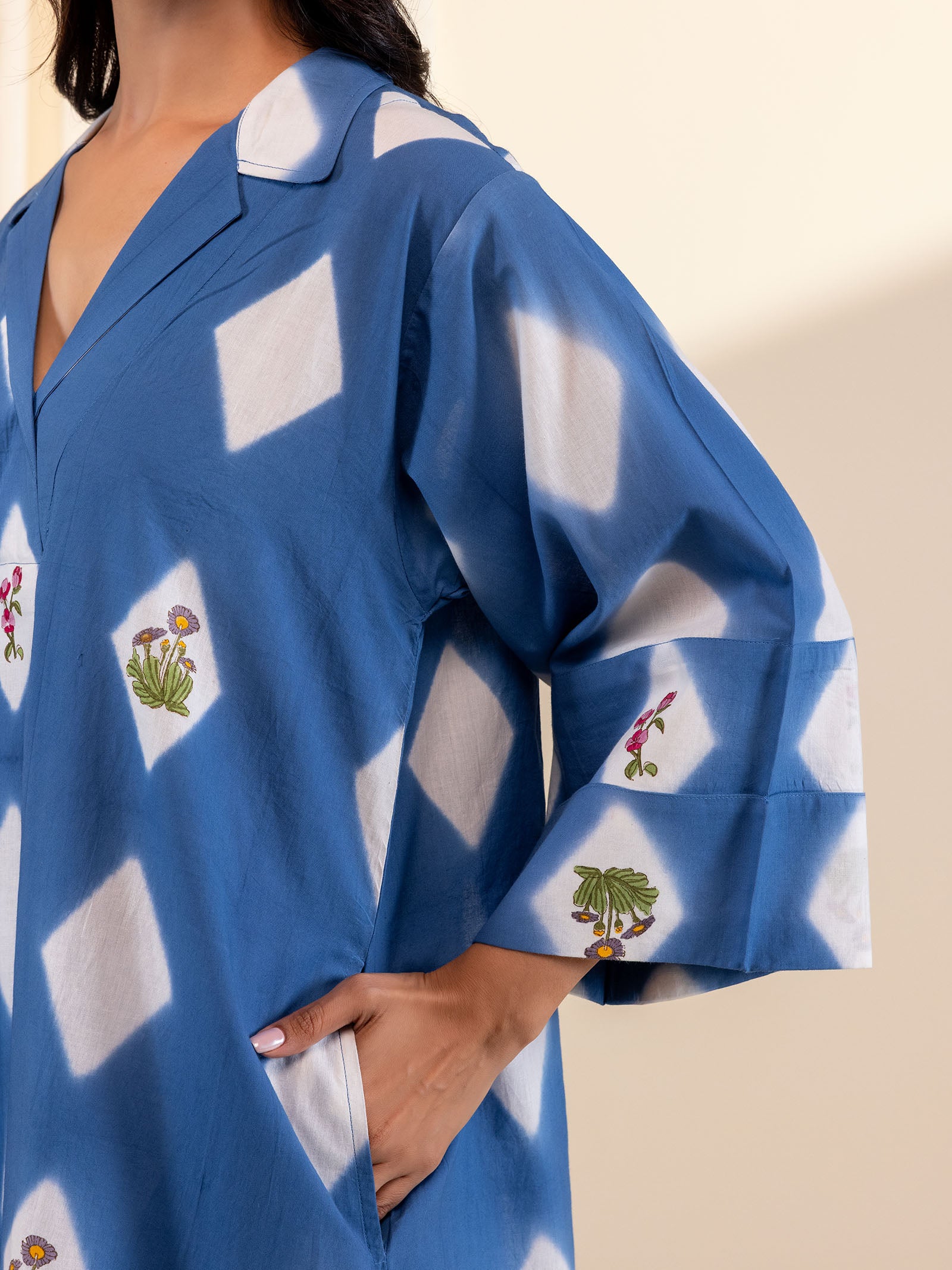 Izel Blue Cotton Tunic