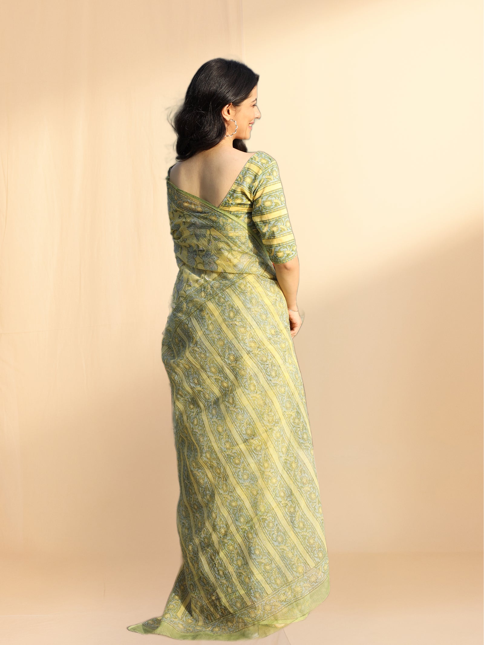 Mellow Yellow Kota Saree