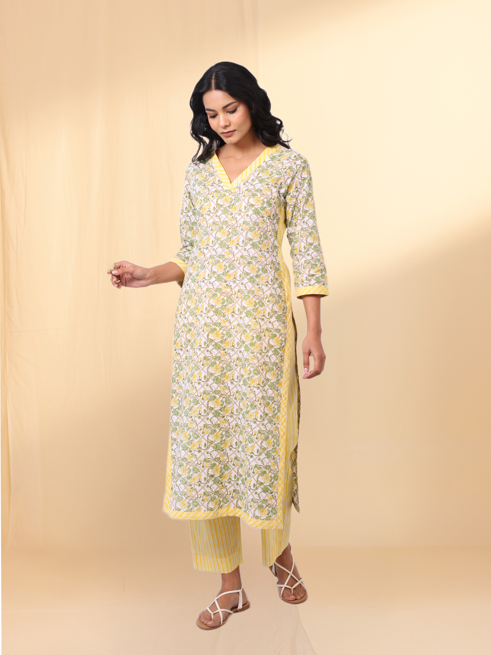 Sunshine Trellis Cotton Kurta