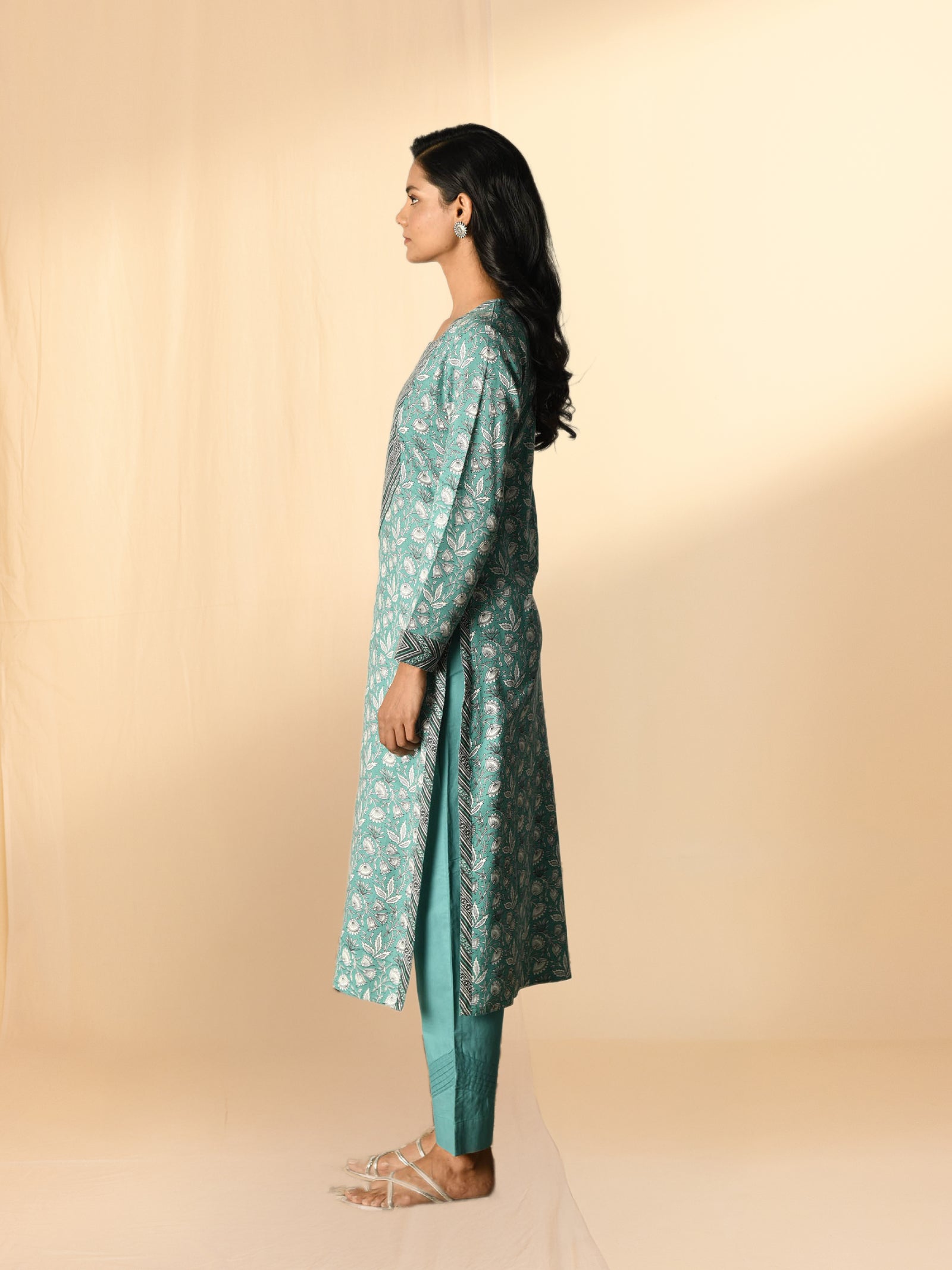 Timeless Turquoise Twill Kurta