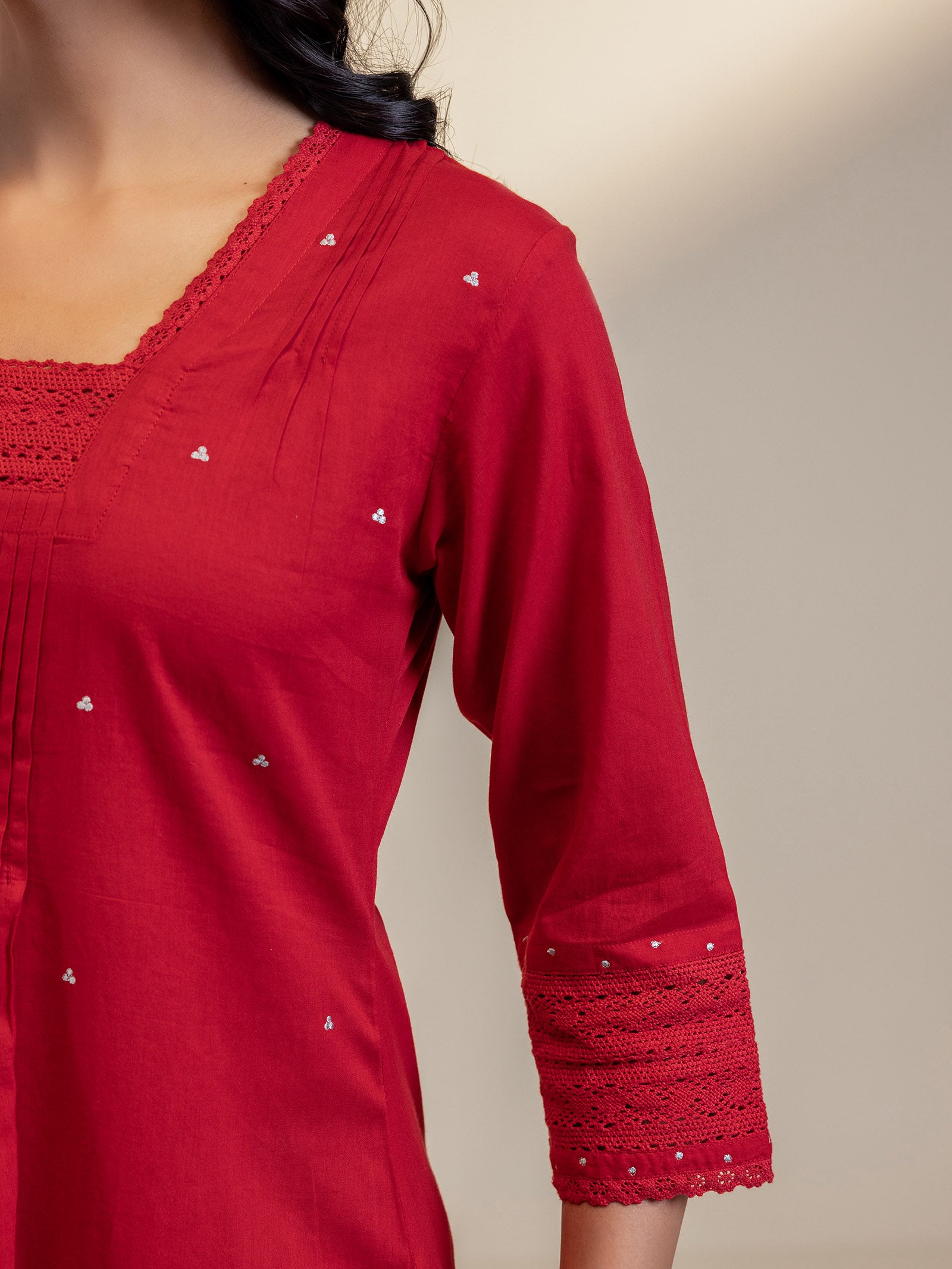 The Artisans Blood Voile Kurta