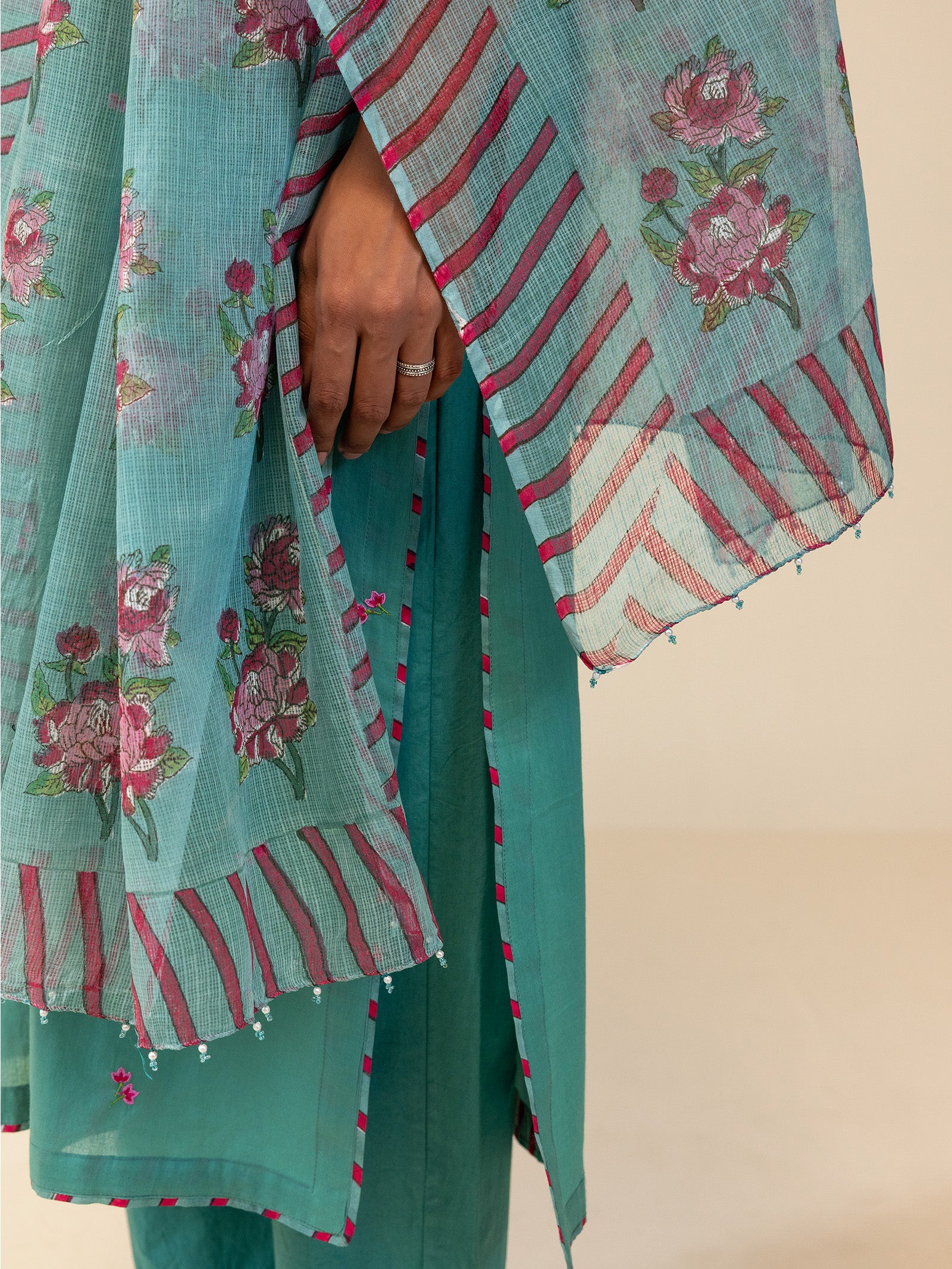 The Artisans Teal Kota Dupatta