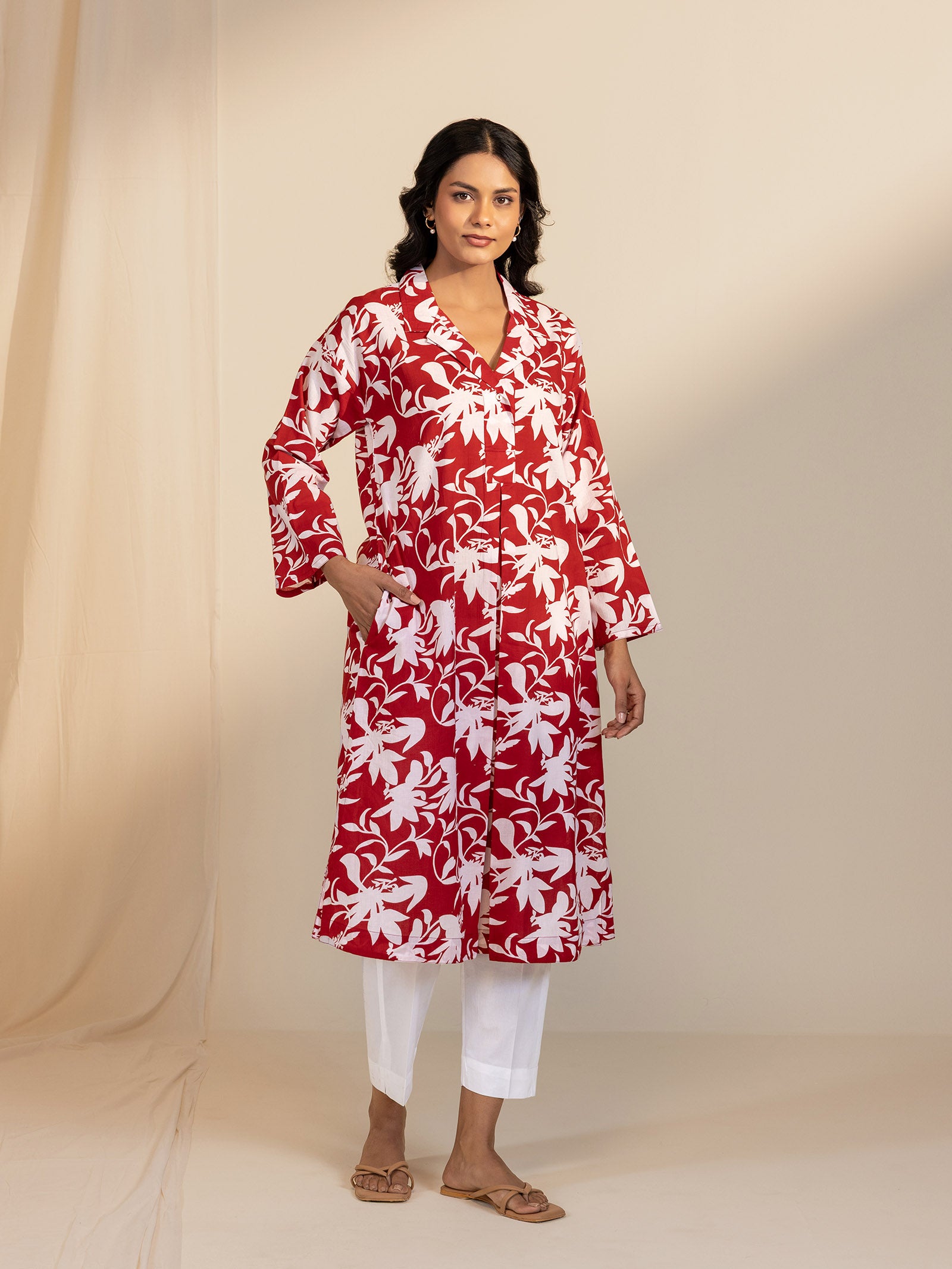 Cranberry Snow Cotton Kurta