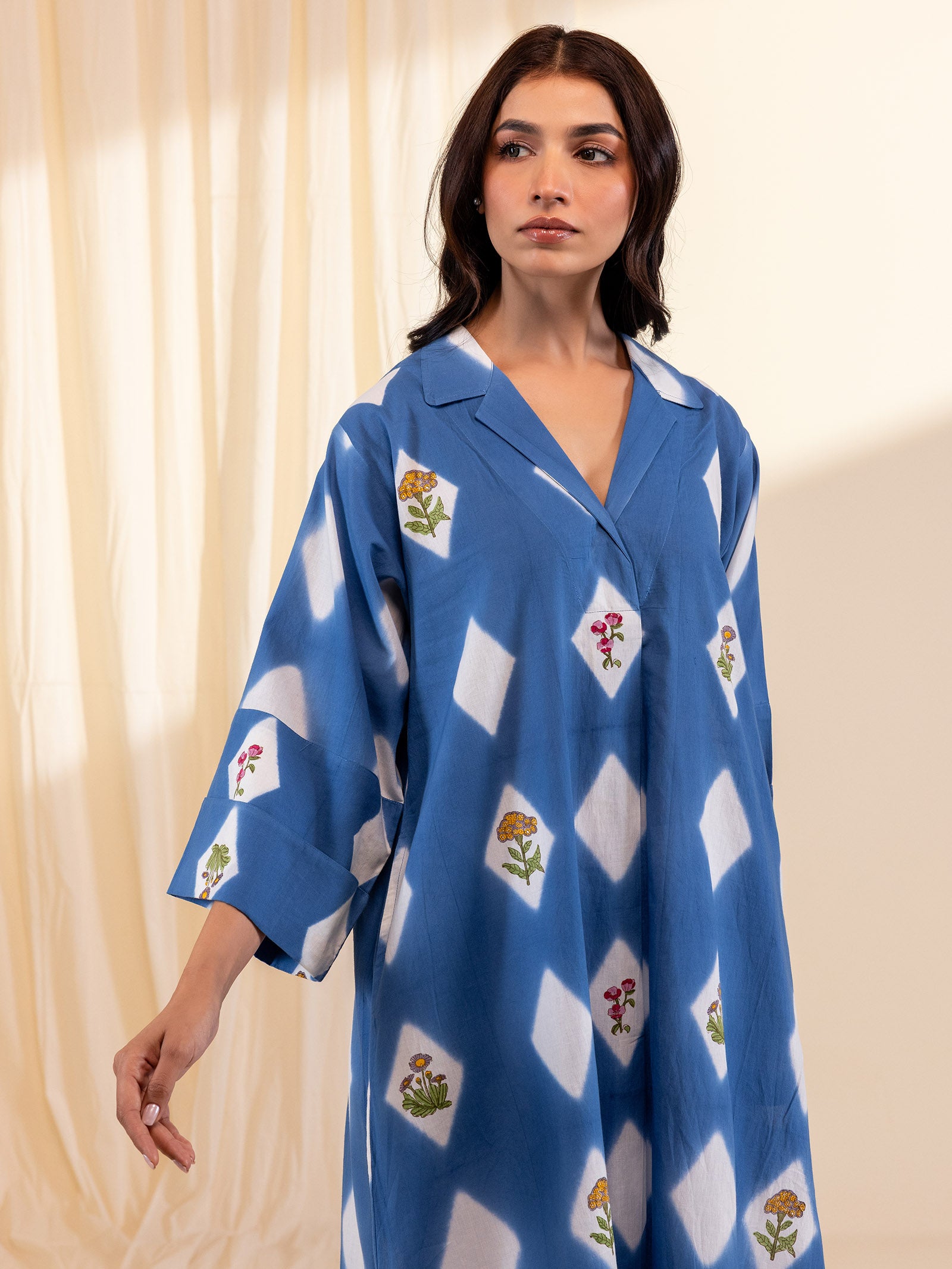 Izel Blue Cotton Tunic