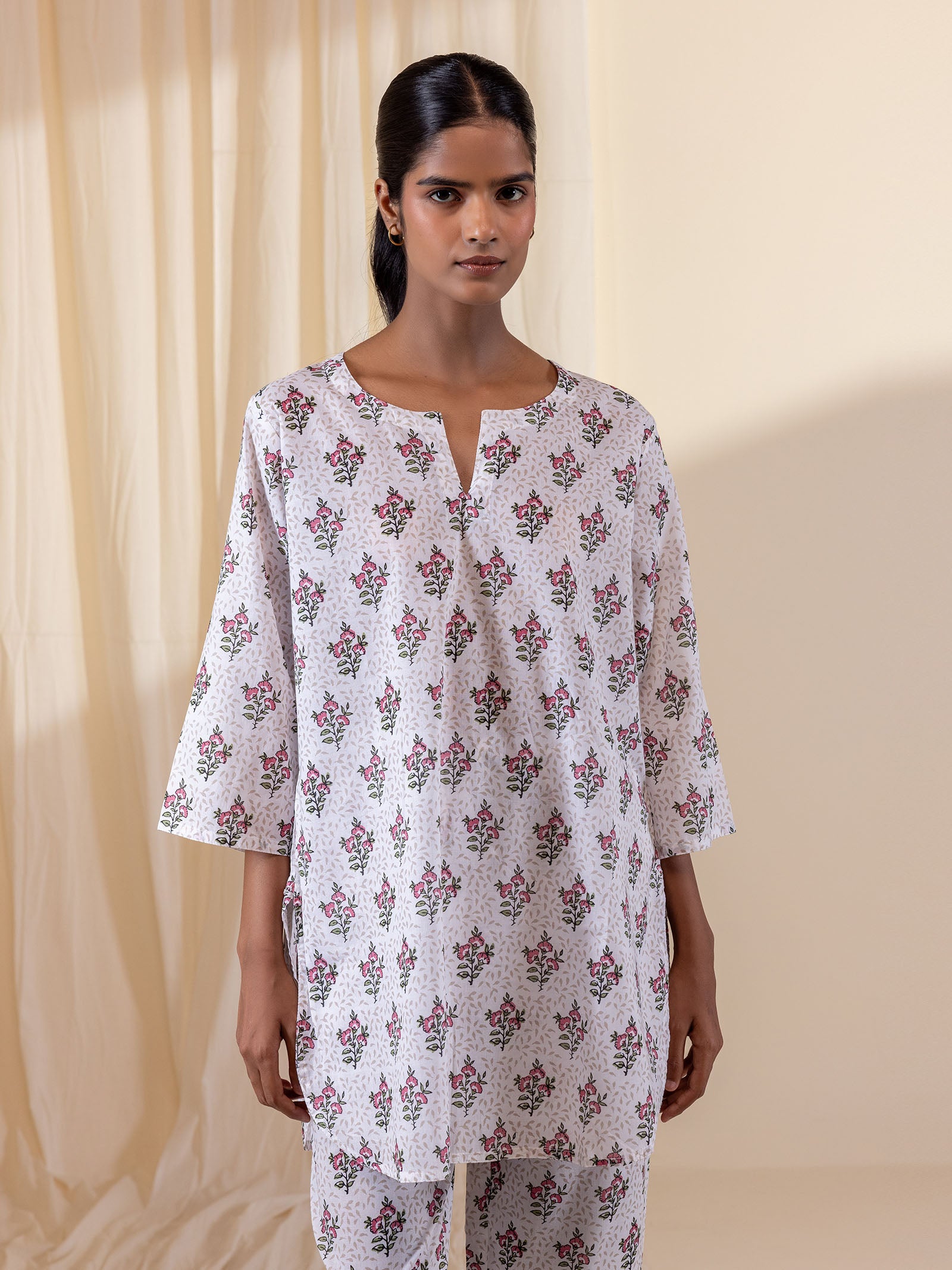 Rosy Whispers Cotton Night Suit