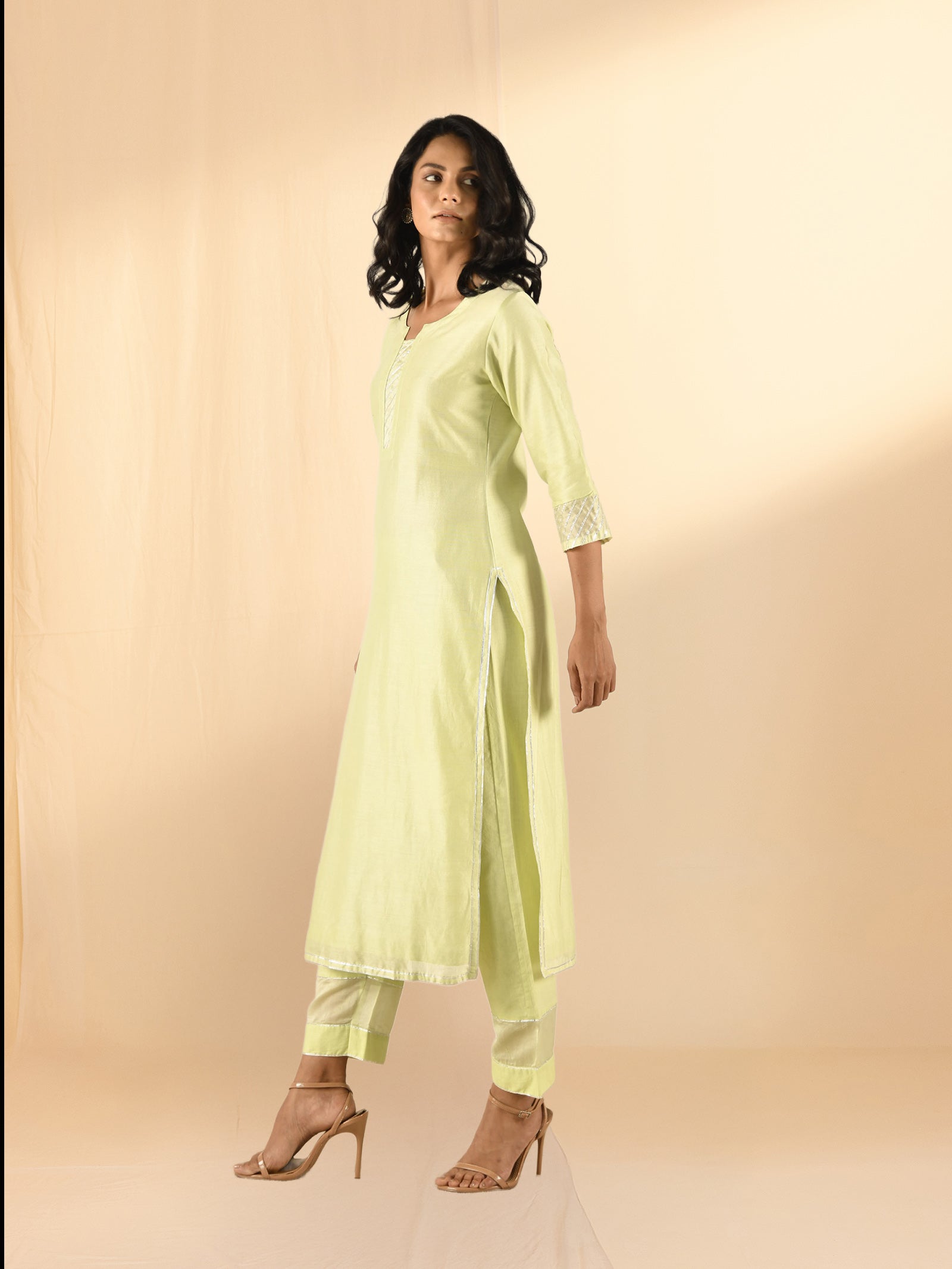 Tea Rose Chanderi Kurta