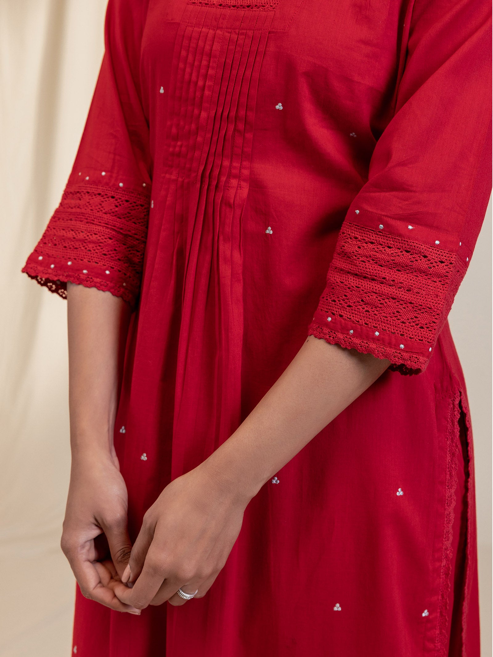 The Artisans Blood Voile Kurta