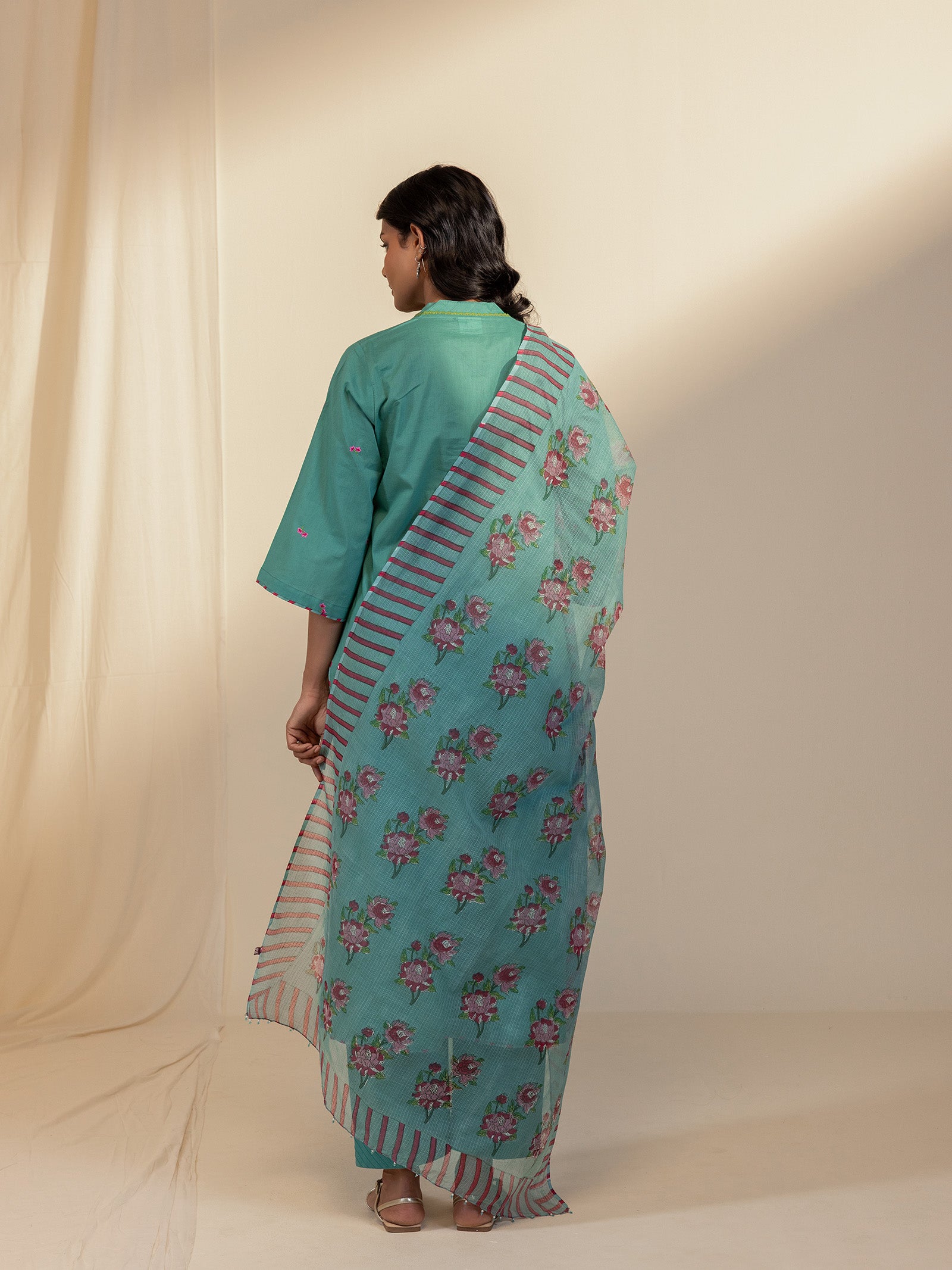 The Artisans Teal Kota Dupatta