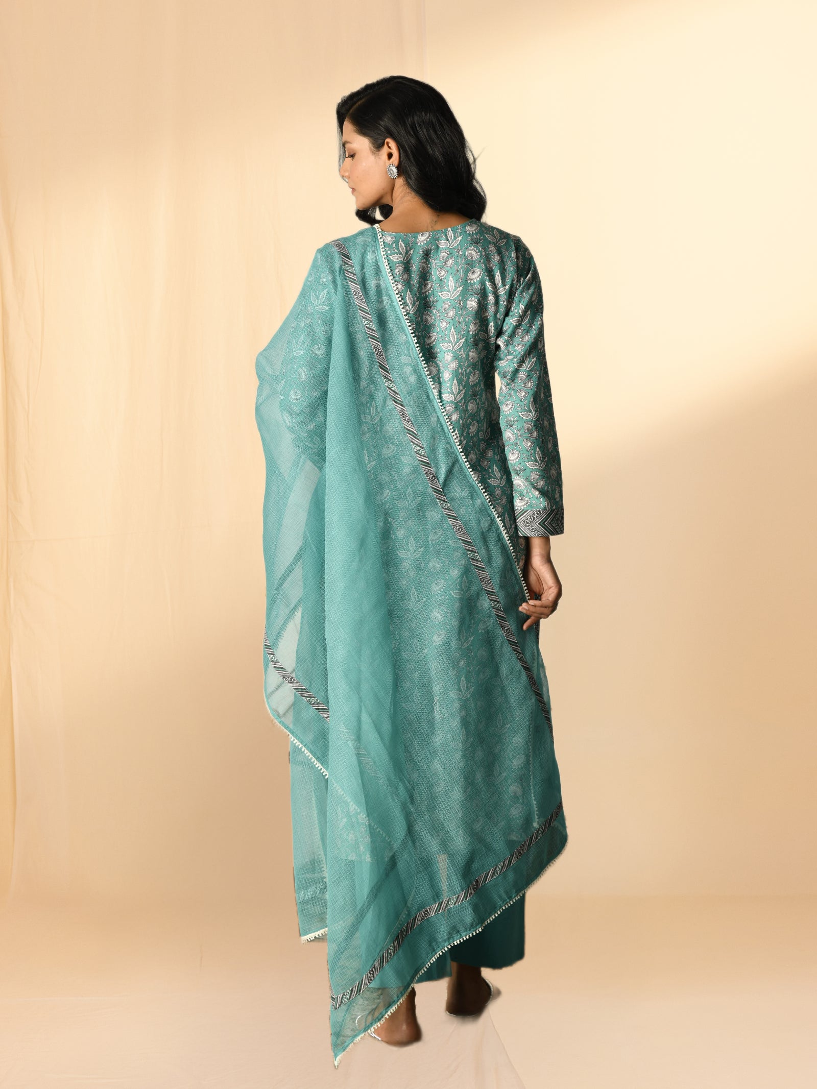 Timeless Turquoise Kota Dupatta