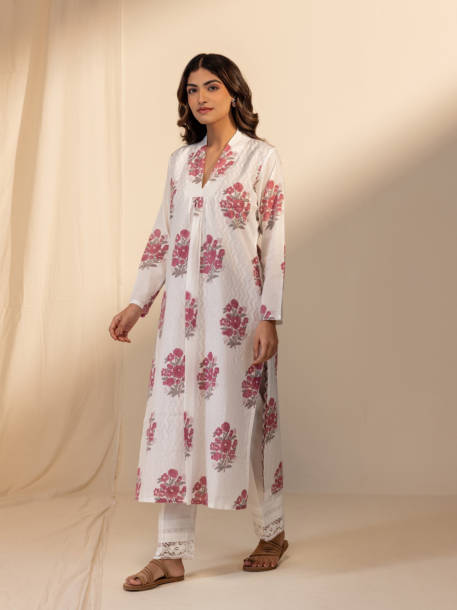 Zigzag Stitch Voile Kurta