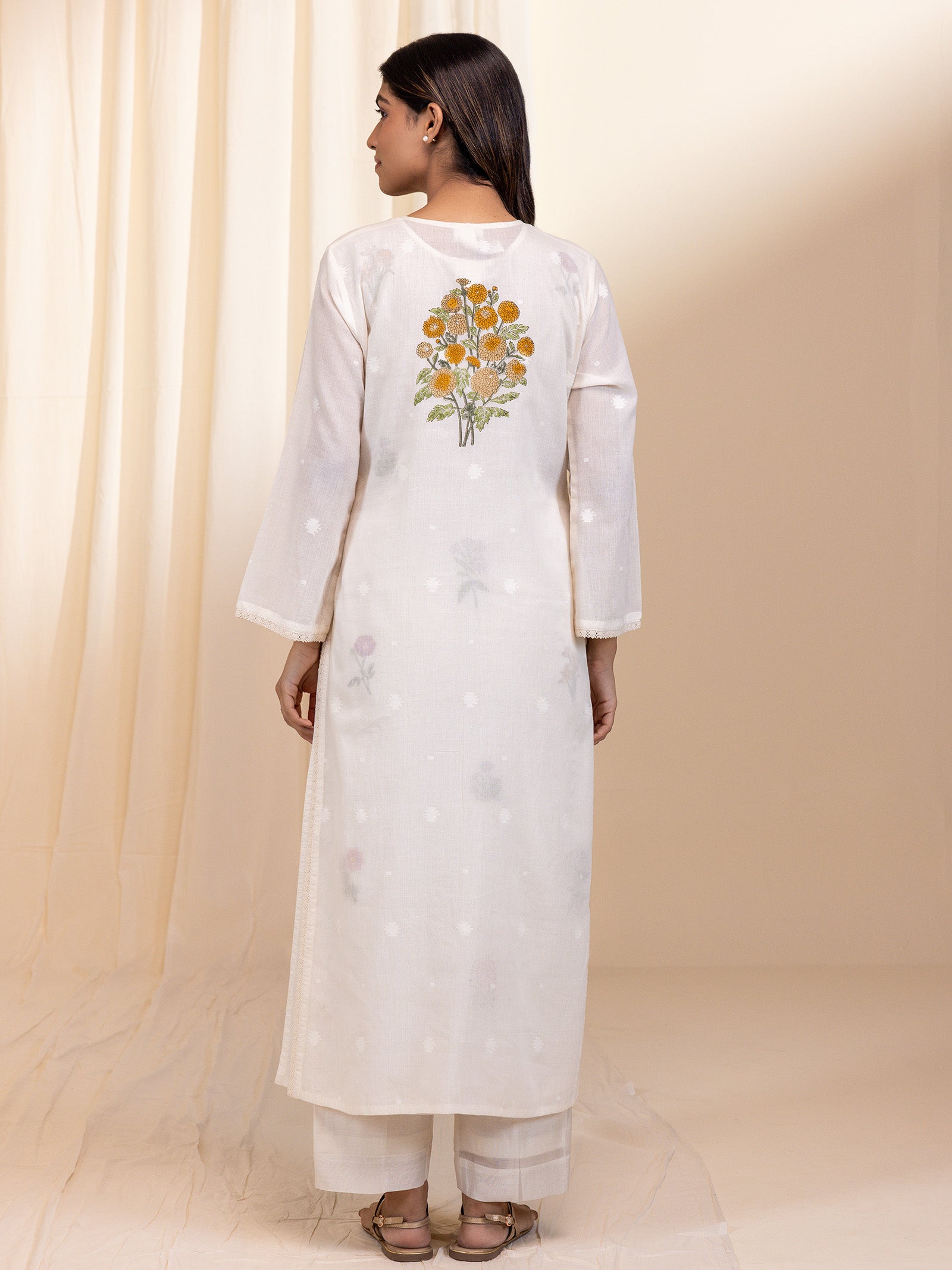Bawan Rang Jamdani Cotton Kurta