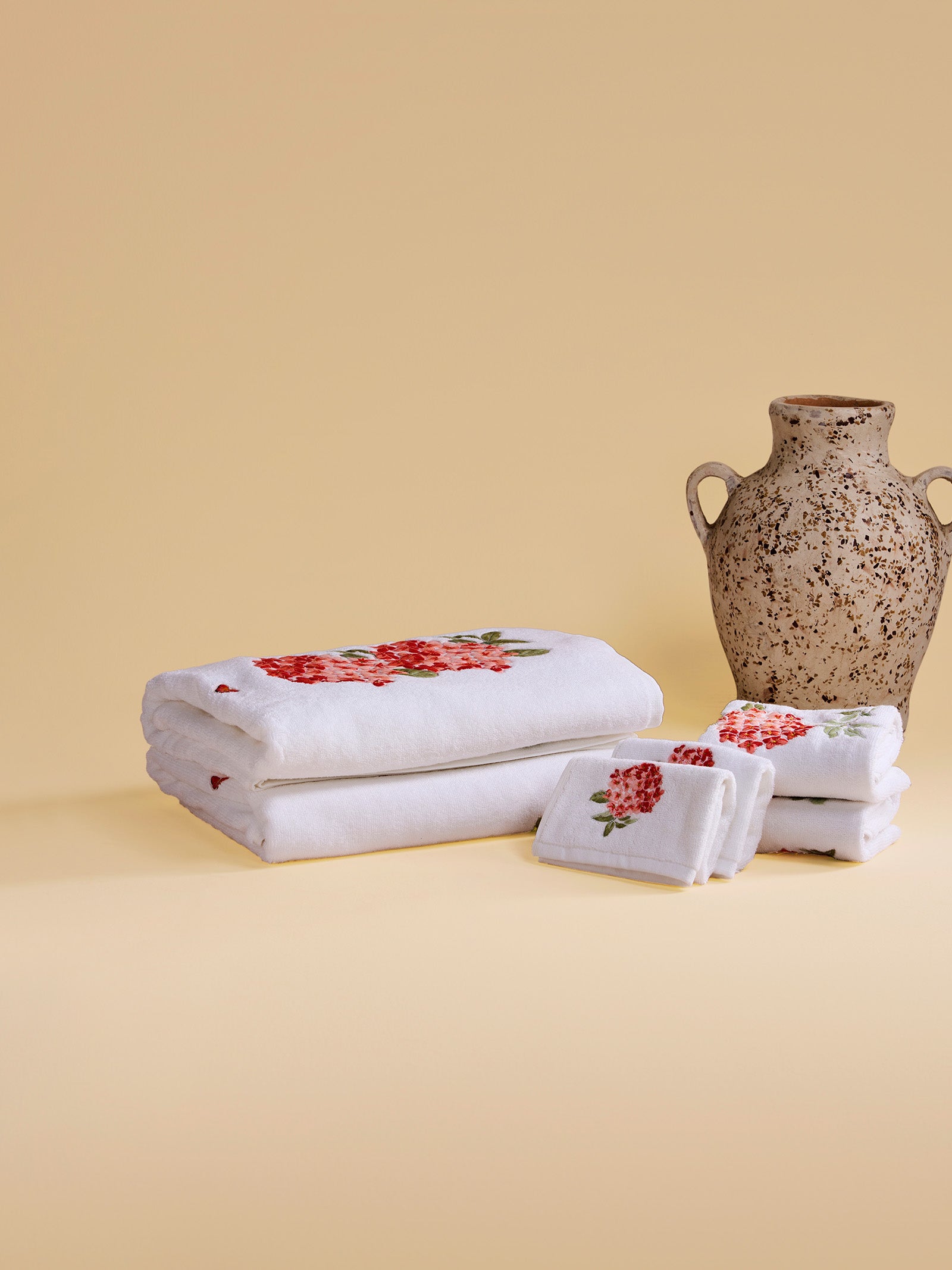 Red Ixora Hand Towel (Set of 2)