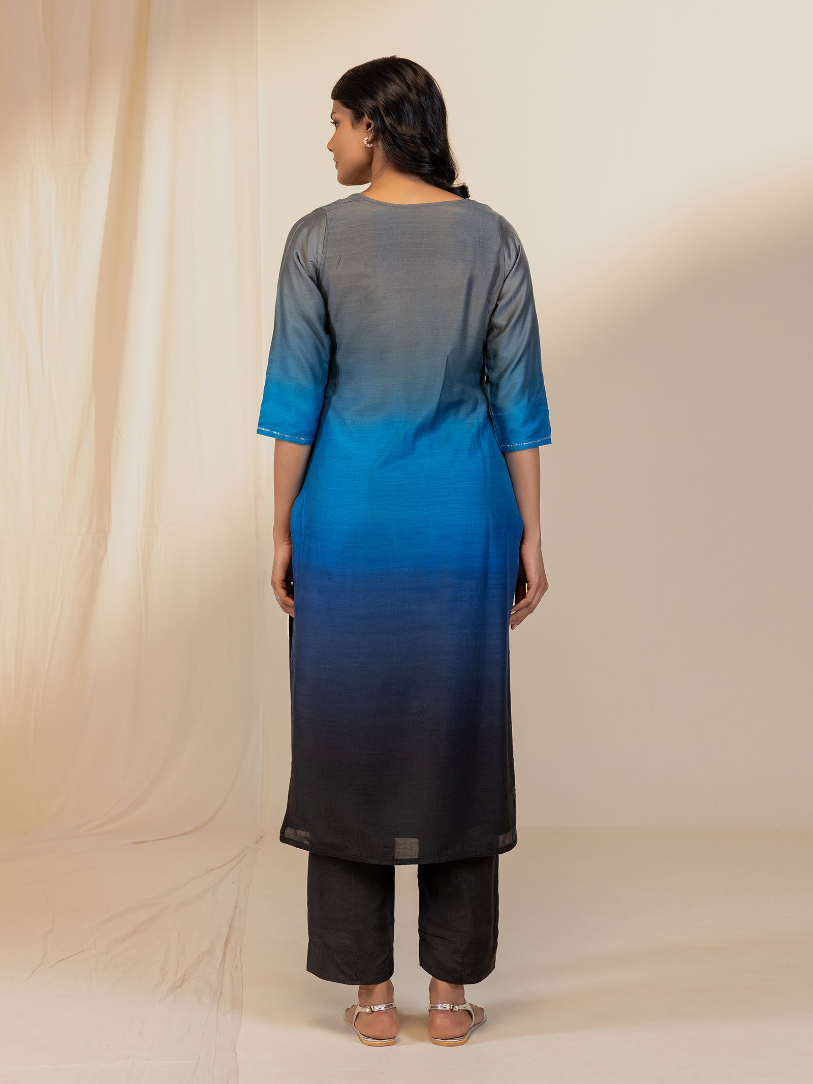 Ombre Blue Modal Muslin Kurta