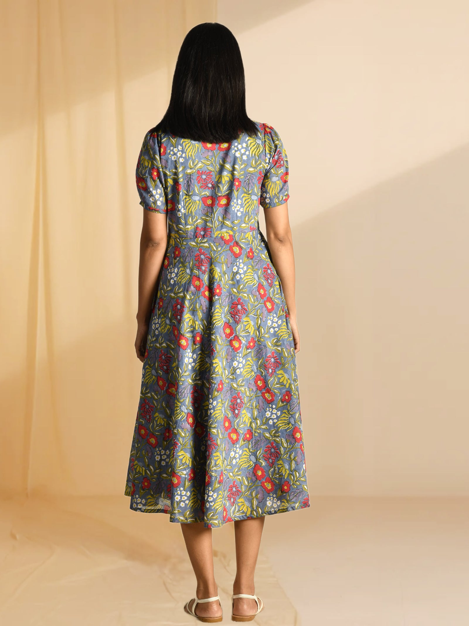 Painted Flowers Voile Dress