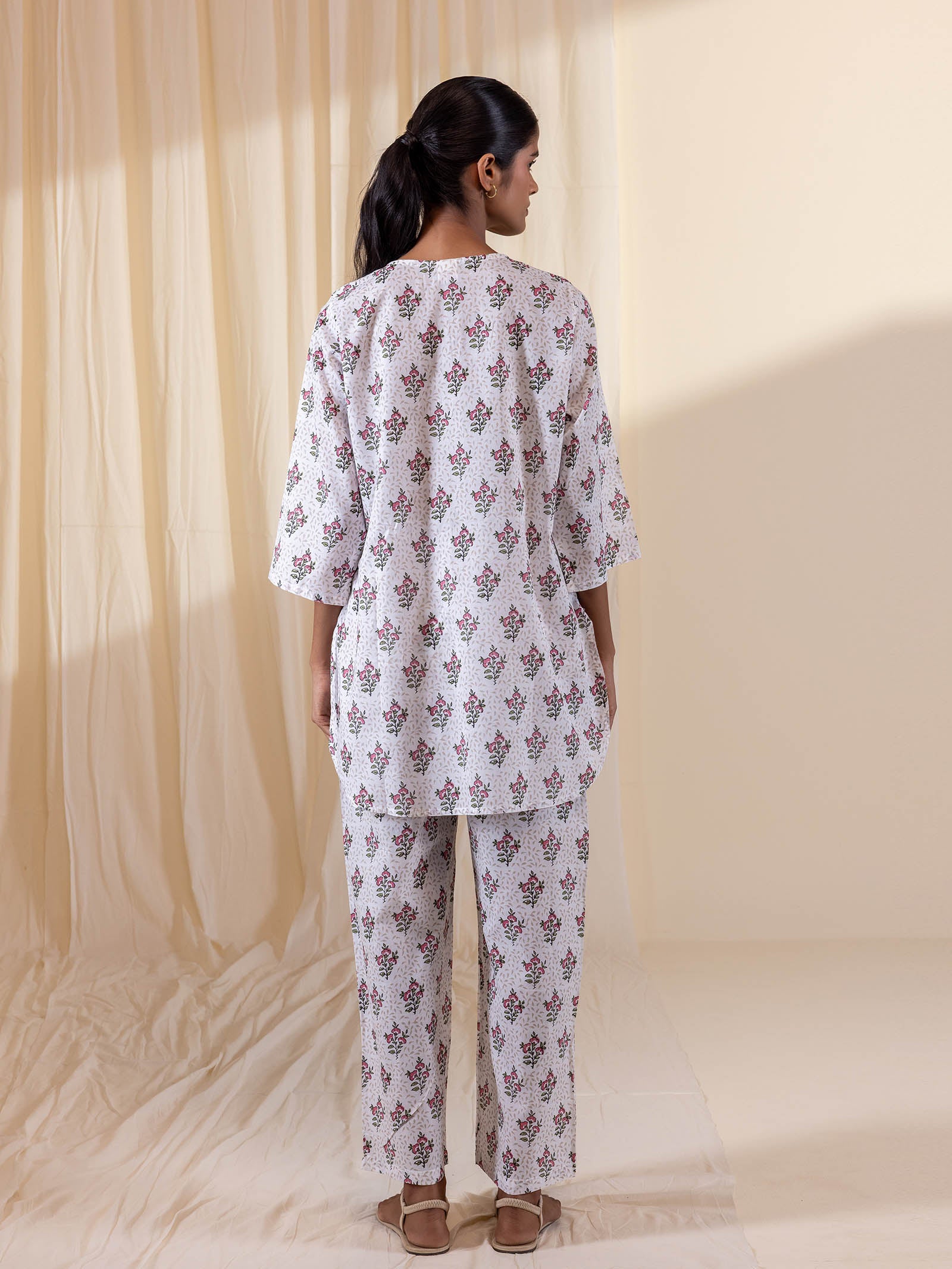 Rosy Whispers Cotton Night Suit
