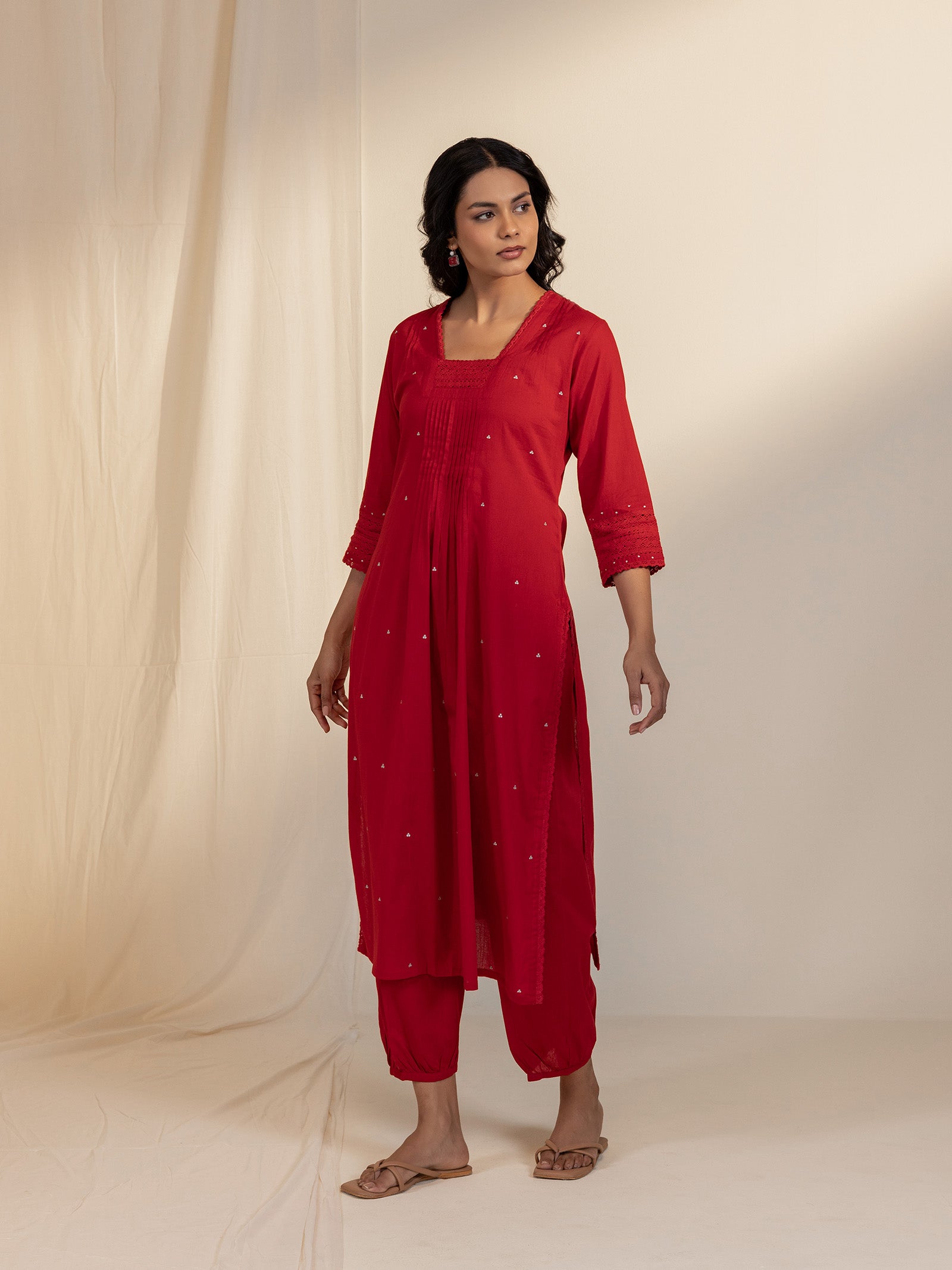 The Artisans Blood Voile Kurta