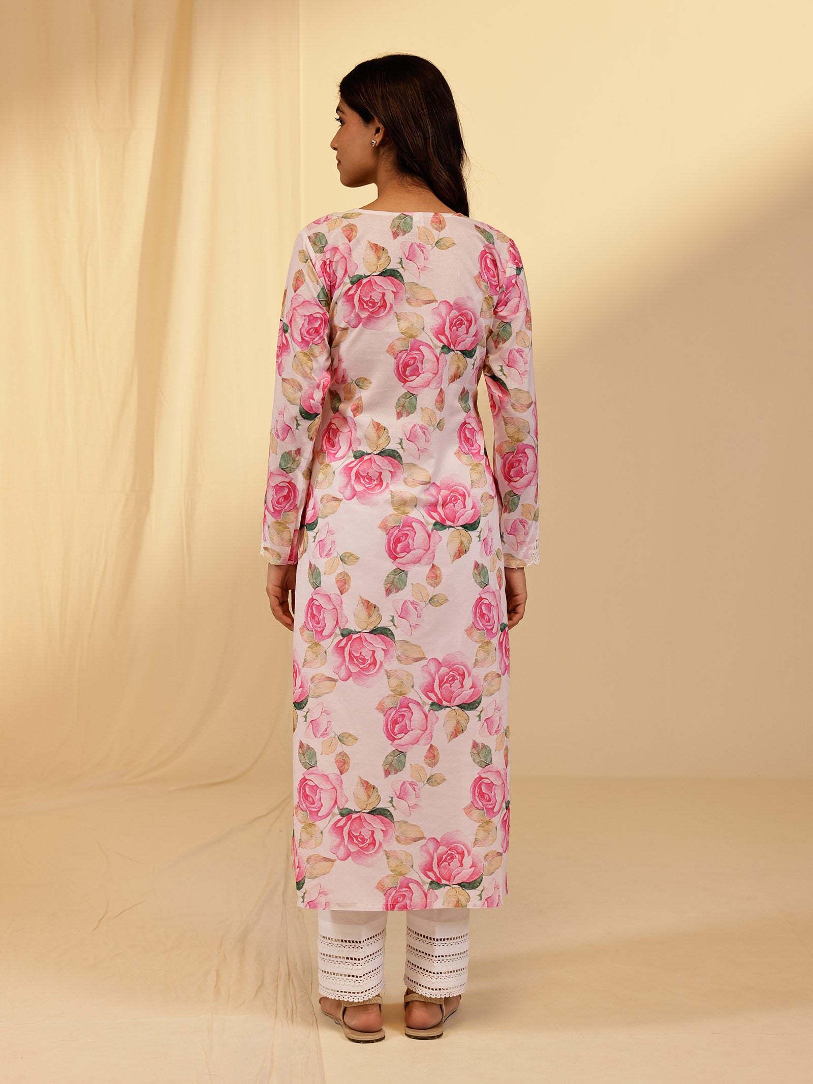 Bold And Beautiful Cotton Kurta - (Pink)