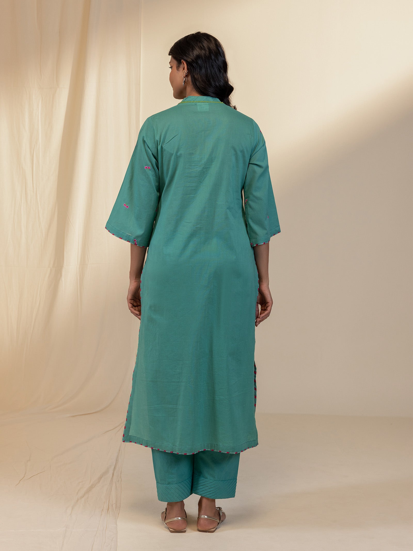 The Artisans Teal Voile Kurta