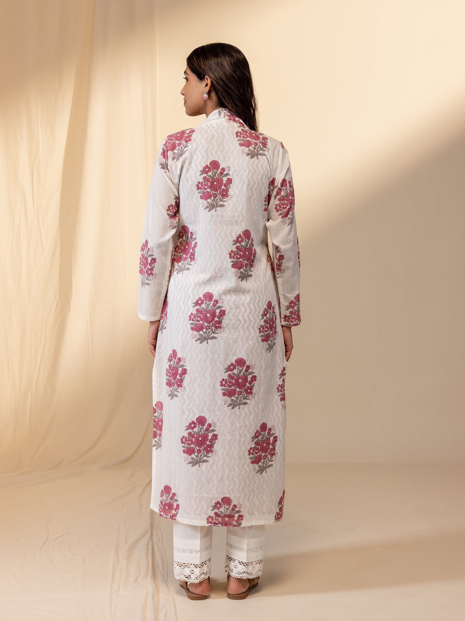 Zigzag Stitch Voile Kurta