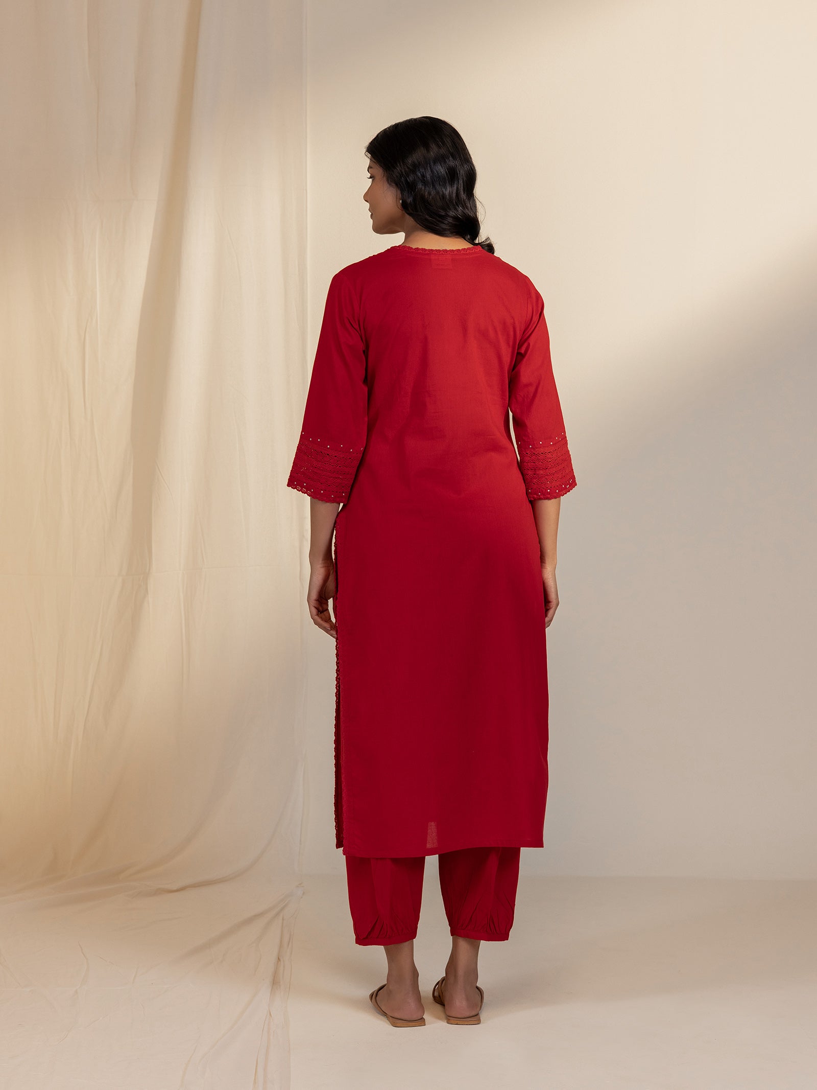 The Artisans Blood Voile Kurta