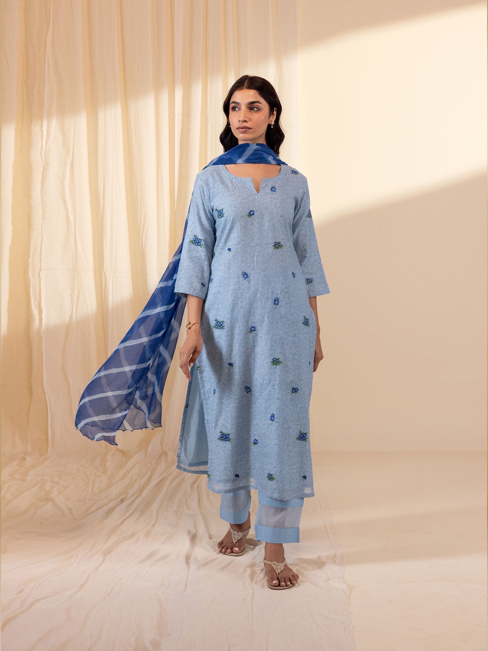 Alice In Wonderland Blue Chanderi Kurta