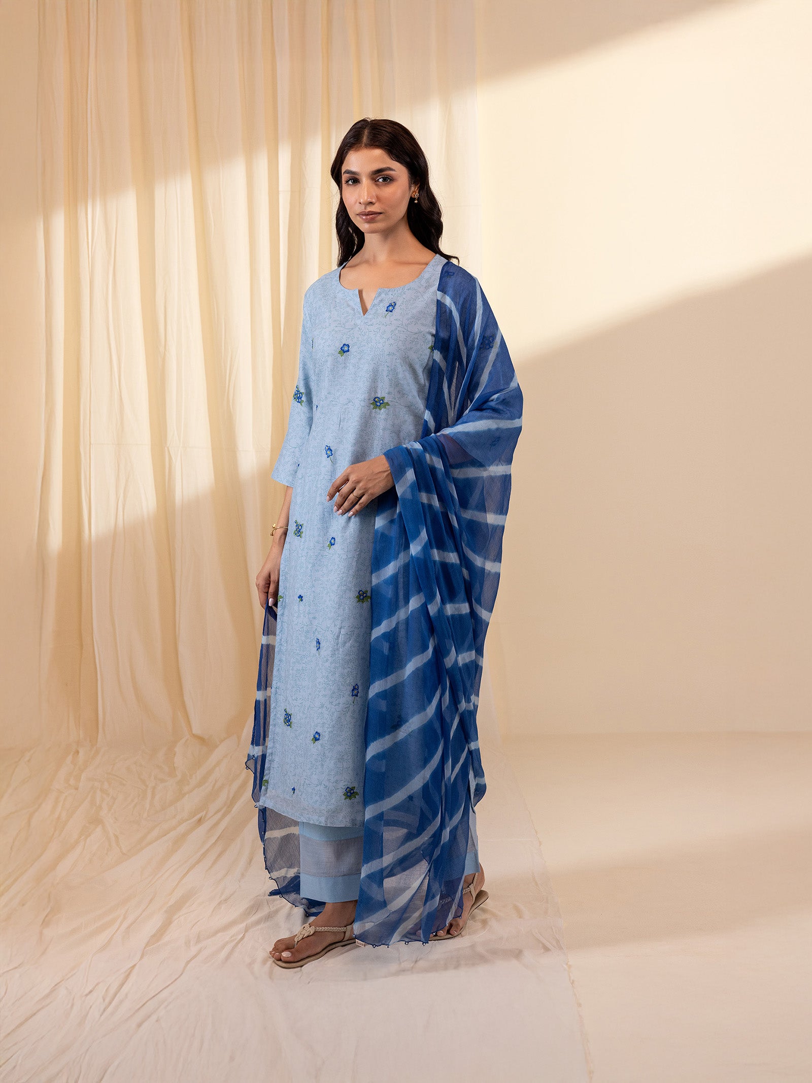 Alice In Wonderland Blue Chiffon Dupatta