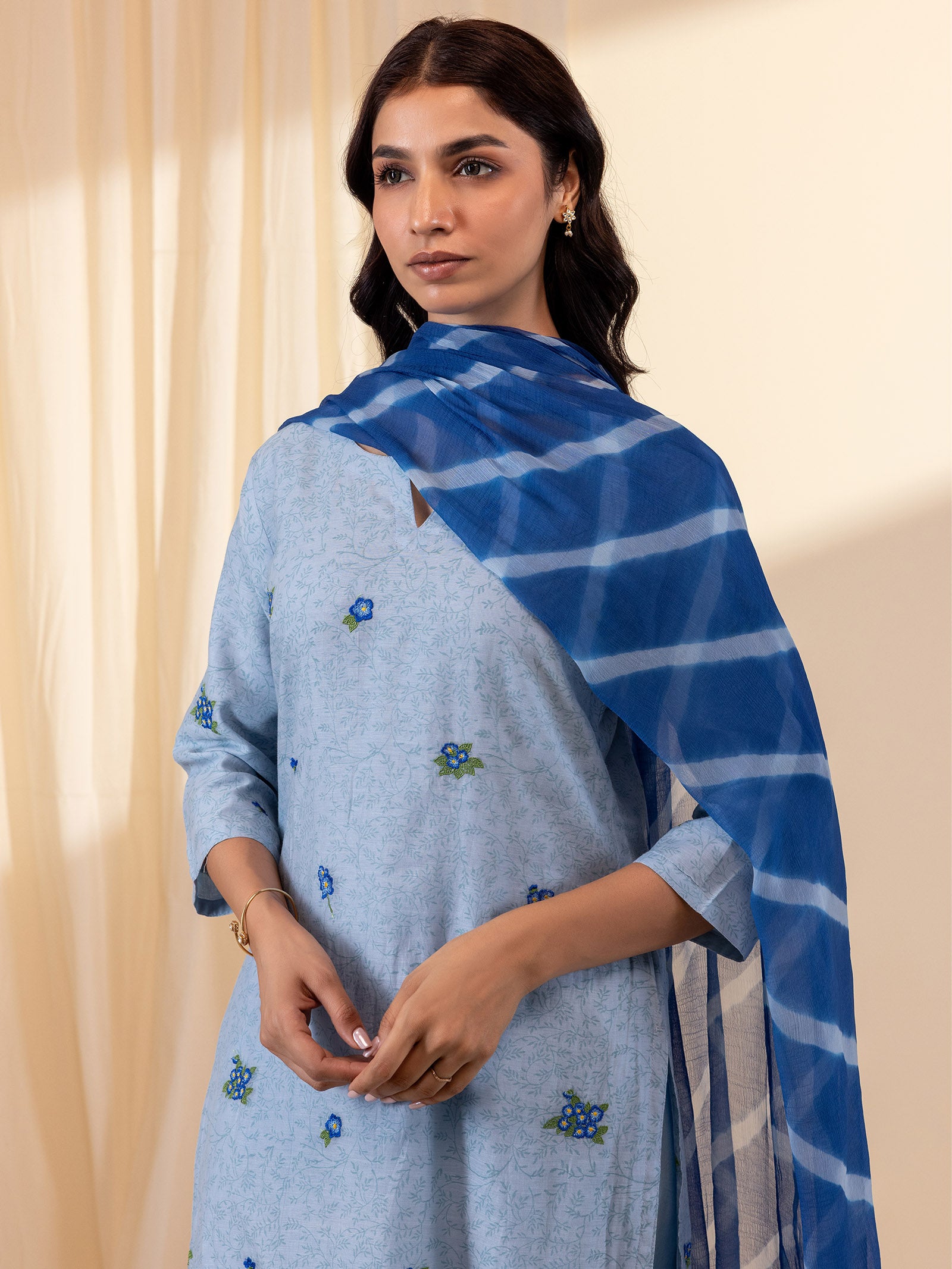 Alice In Wonderland Blue Chiffon Dupatta