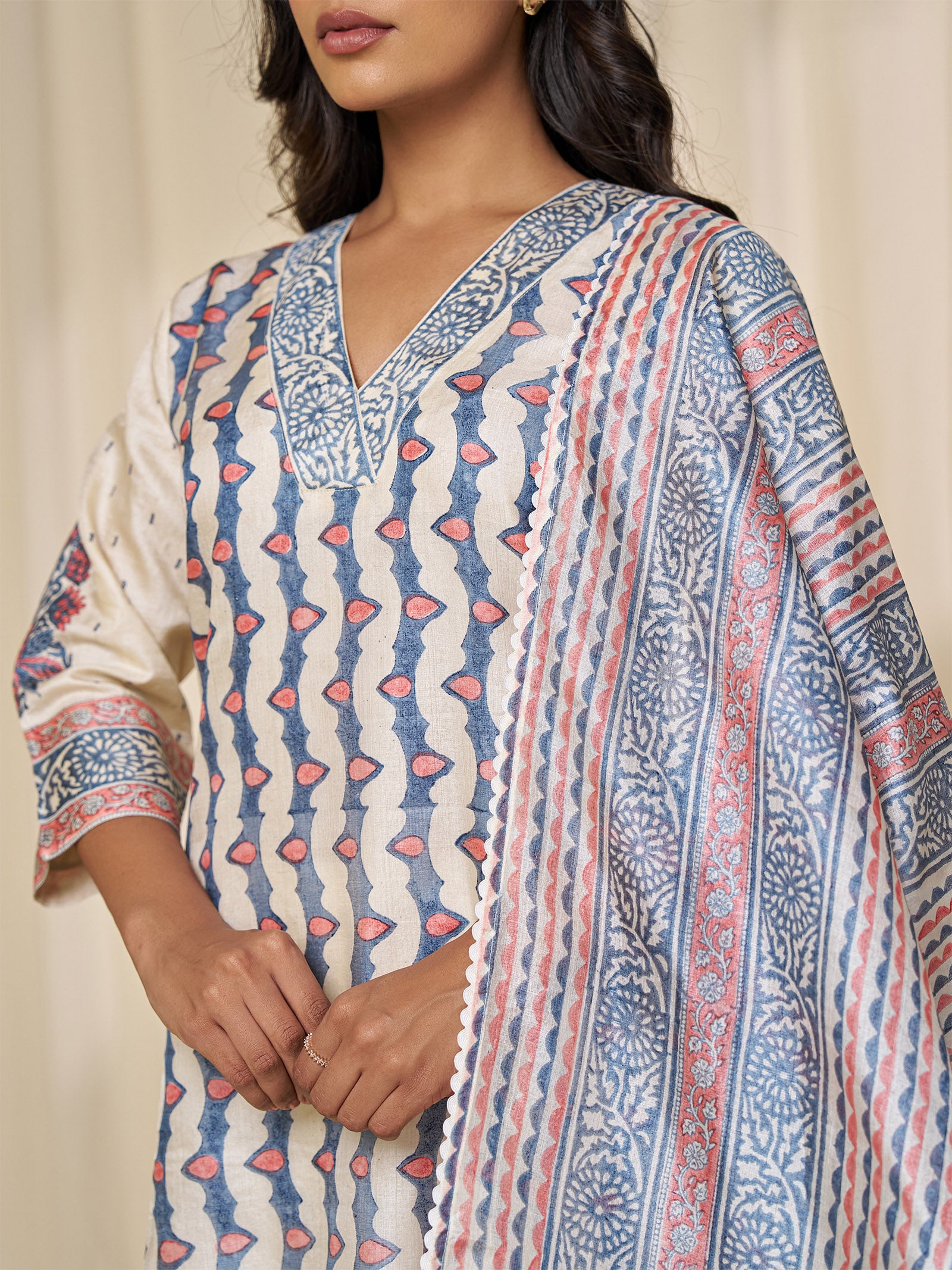 Badam Tussar Silk Dupatta