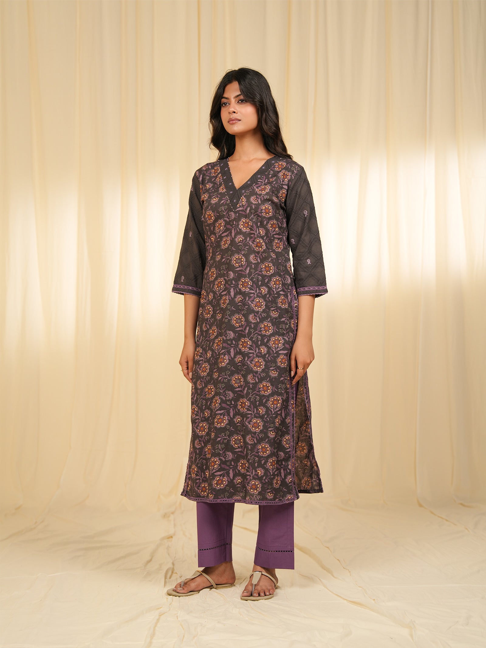 Bandra Brown Cotton Kurta