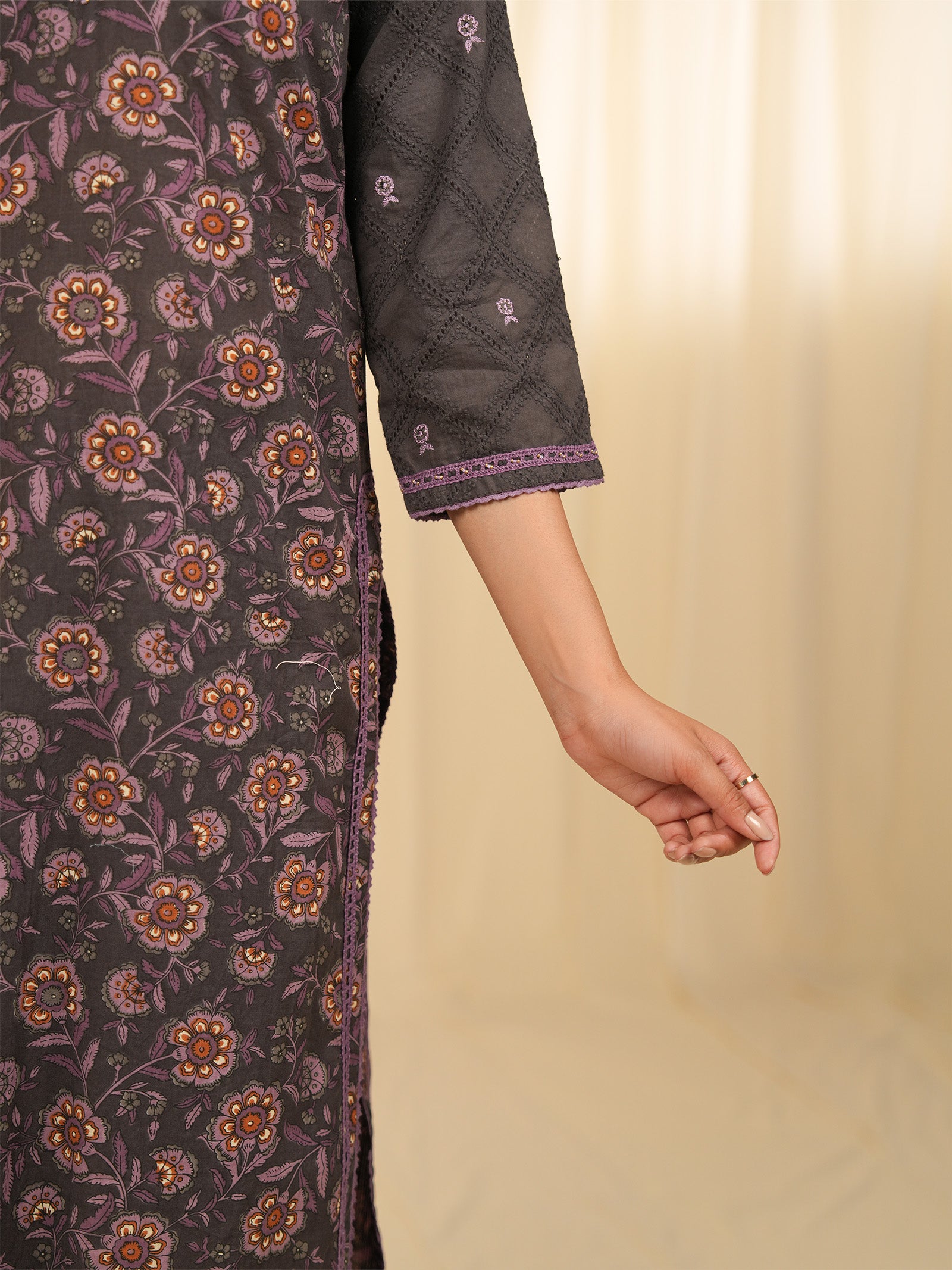 Bandra Brown Cotton Kurta