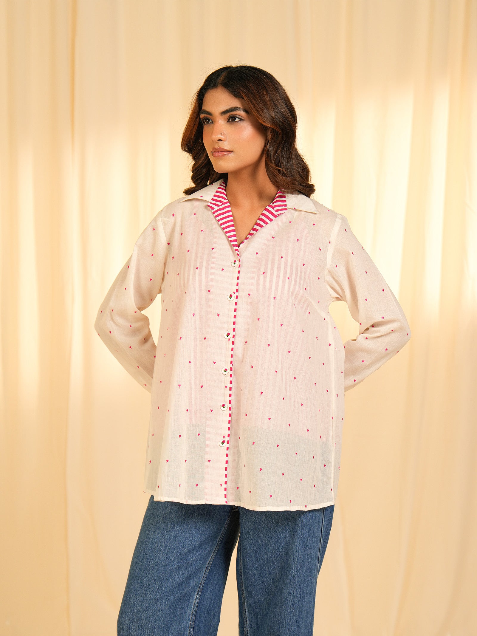 Bare Hearts Voile Shirt (Set Of 2)