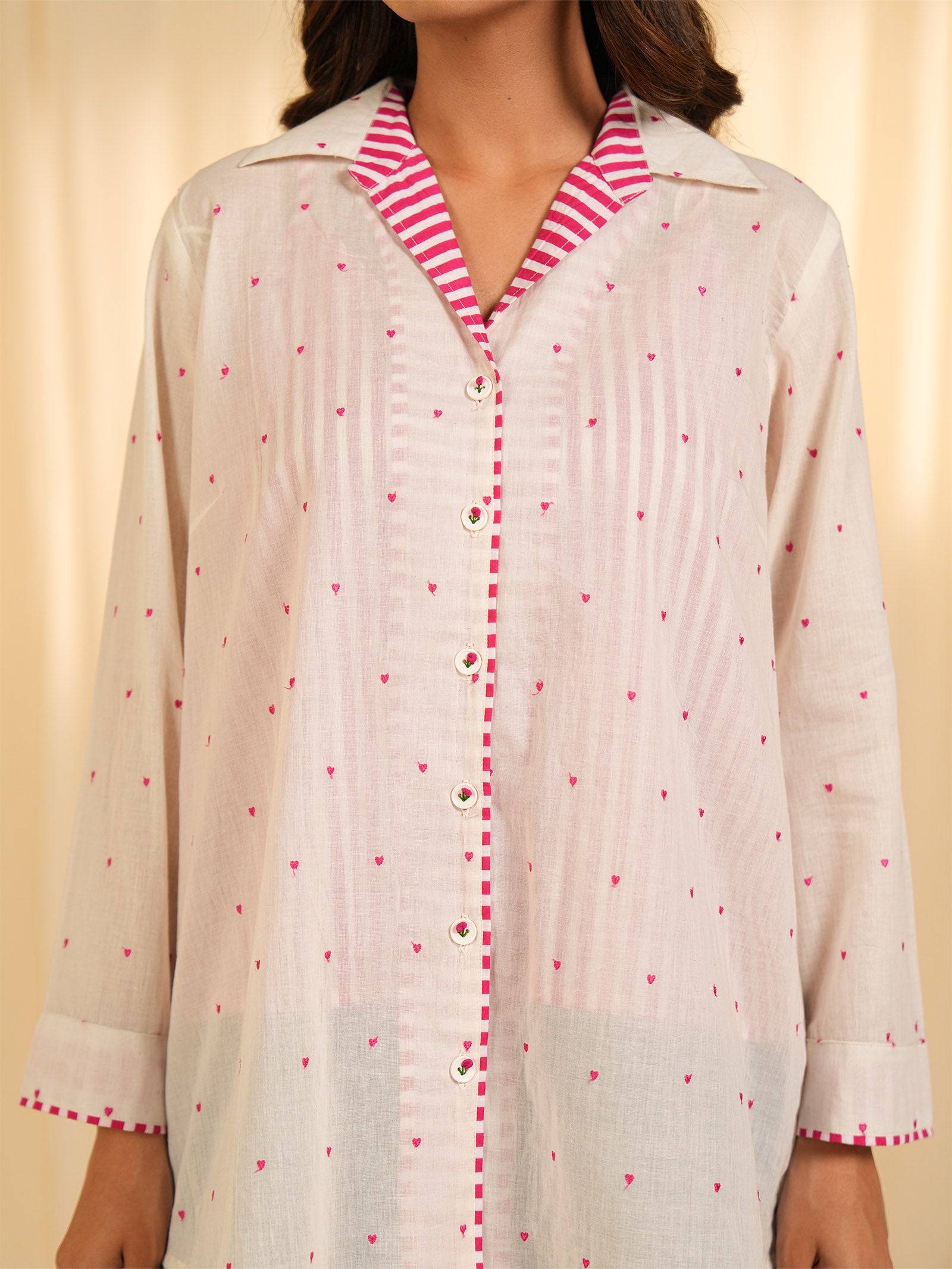 Bare Hearts Voile Shirt (Set Of 2)