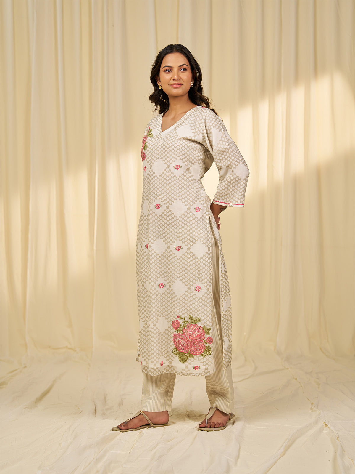 Bare Ivory Rosa Chanderi Kurta