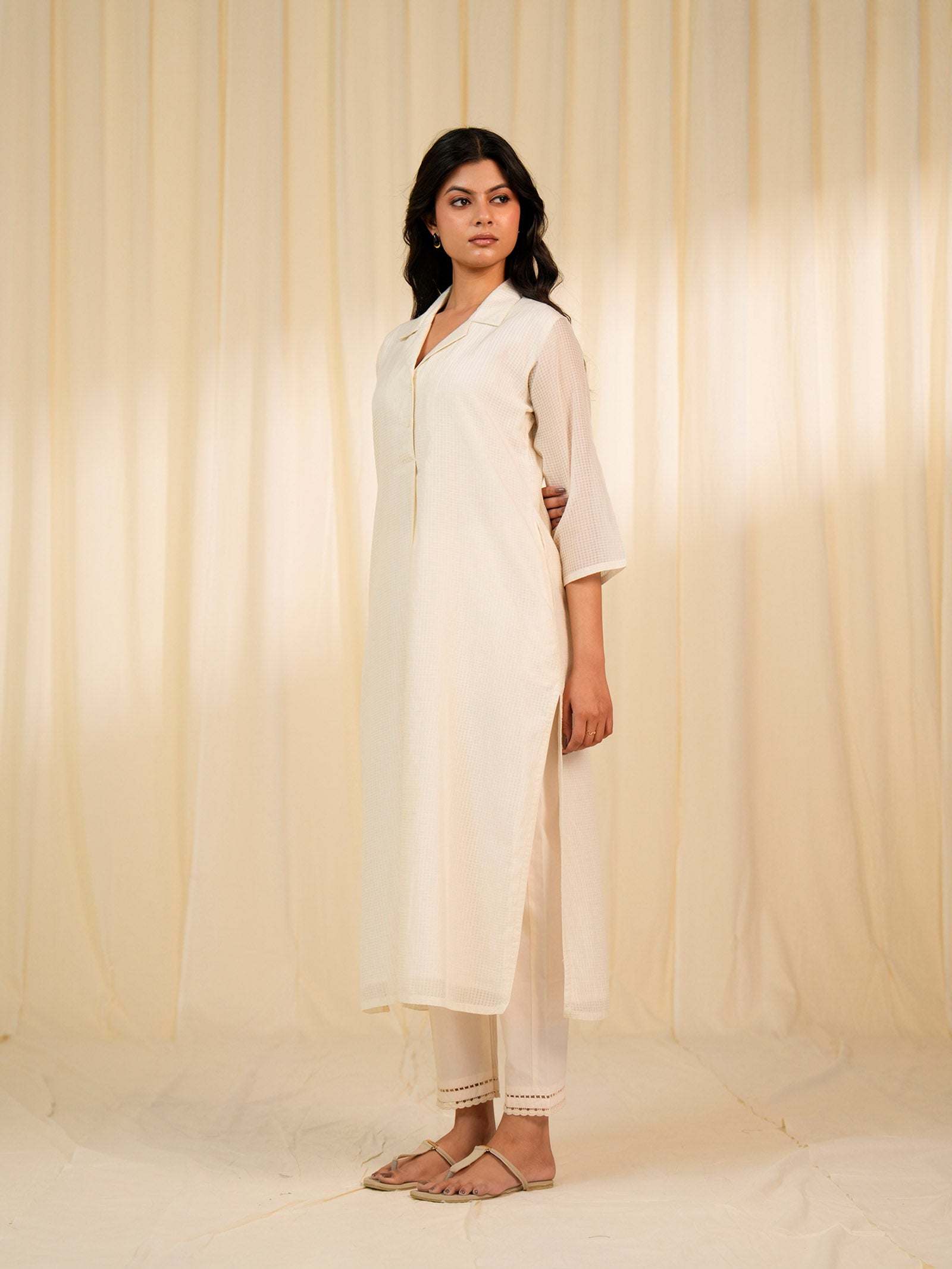 Bare Ivory Viscose Cotton Kurta