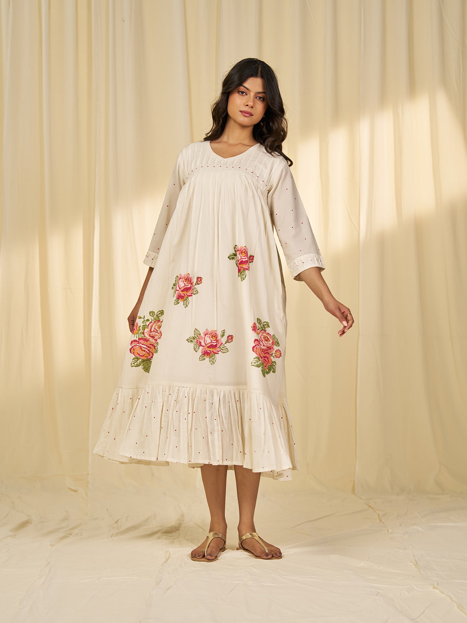 Bare Roses Voile Dress