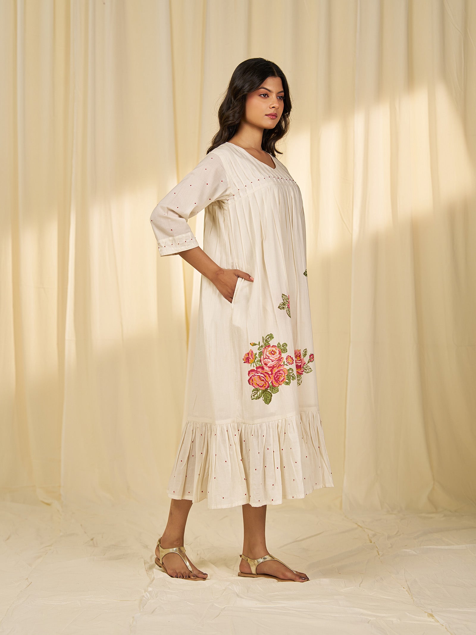 Bare Roses Voile Dress