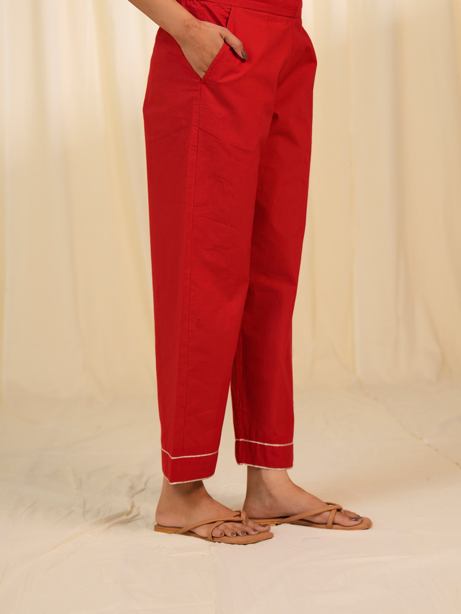 Basanti Cotton Straight Pants