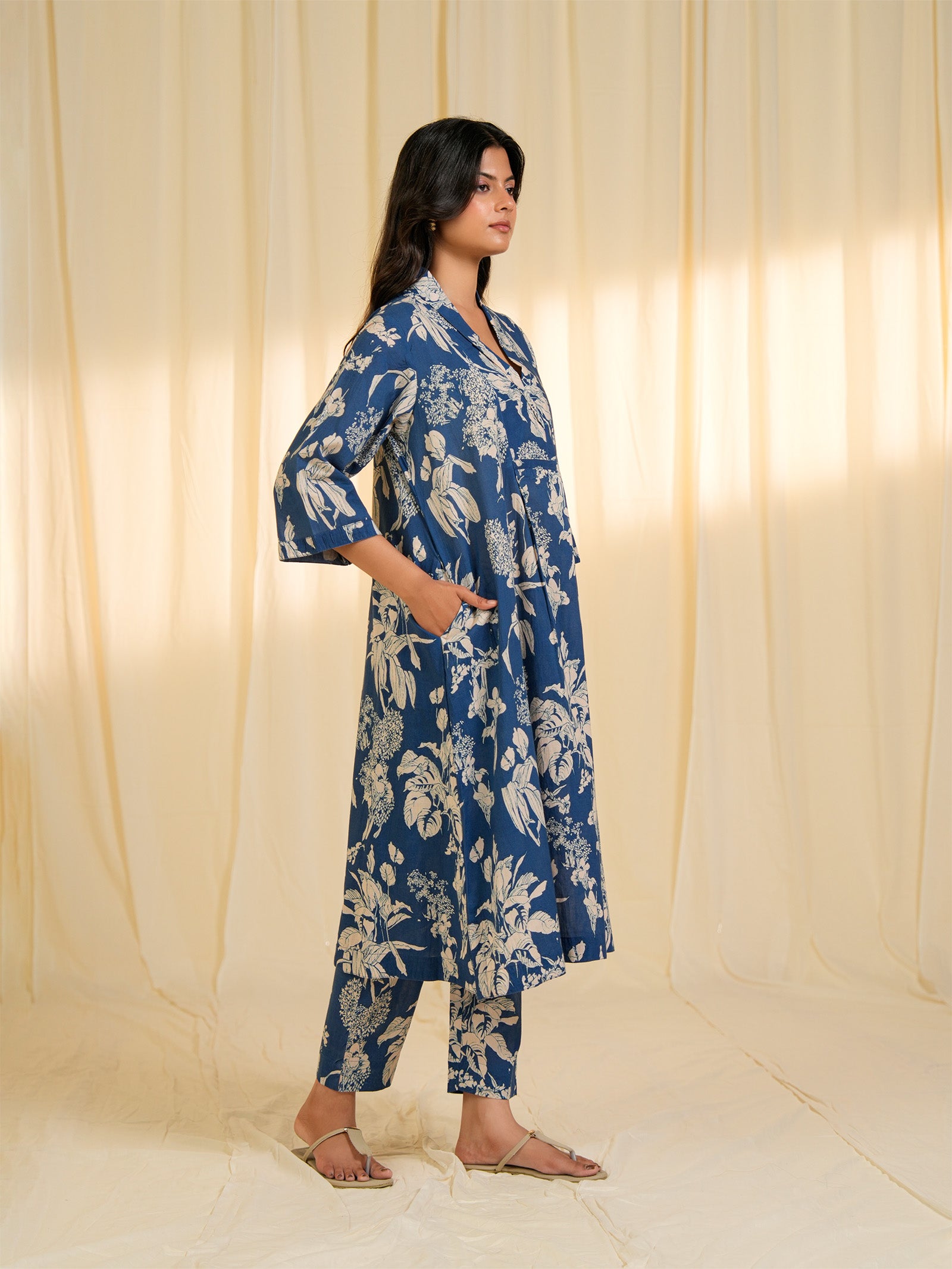 Basic Blue Cotton Kurta