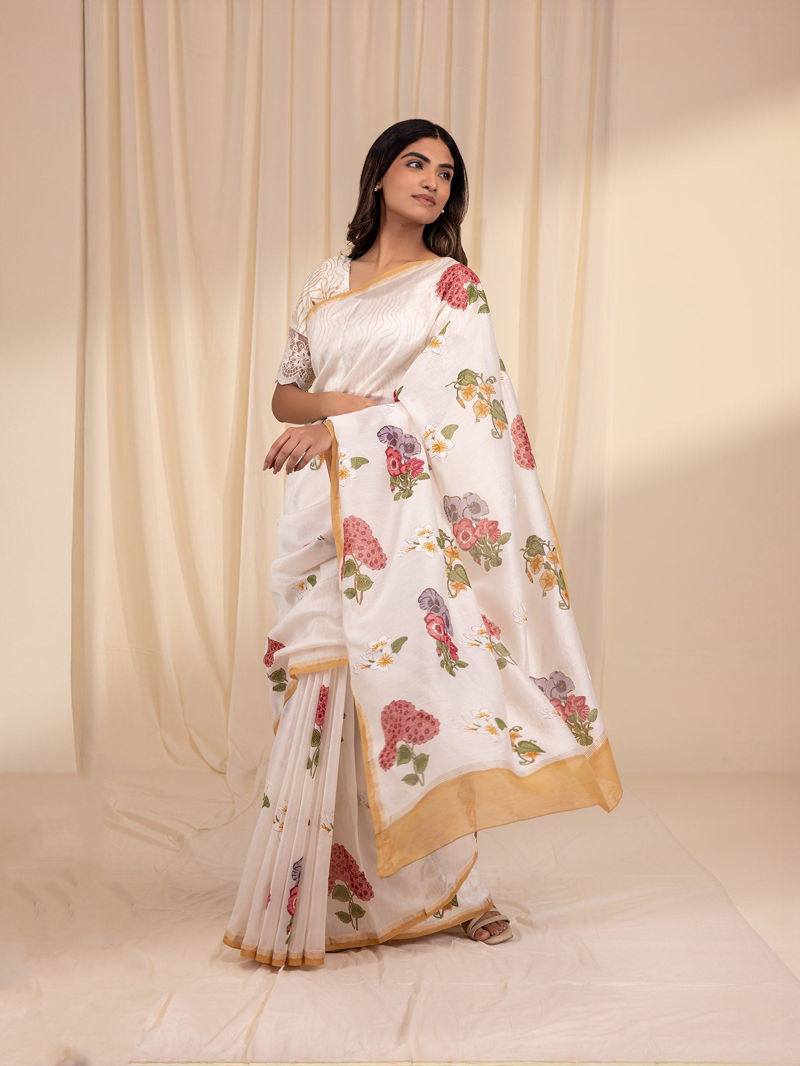 Bawan Rang Chanderi Saree