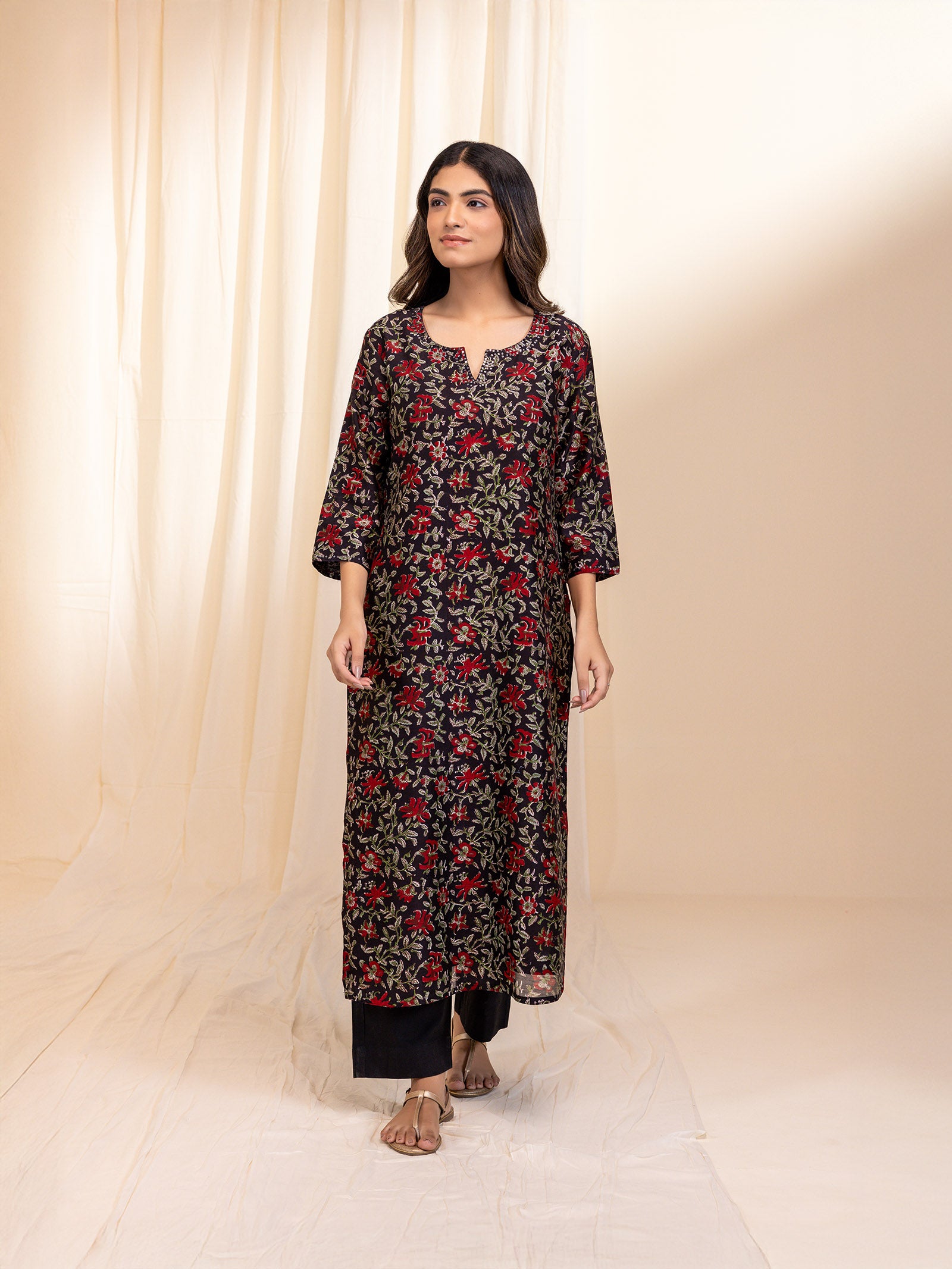 Black Beauty Chanderi Kurta