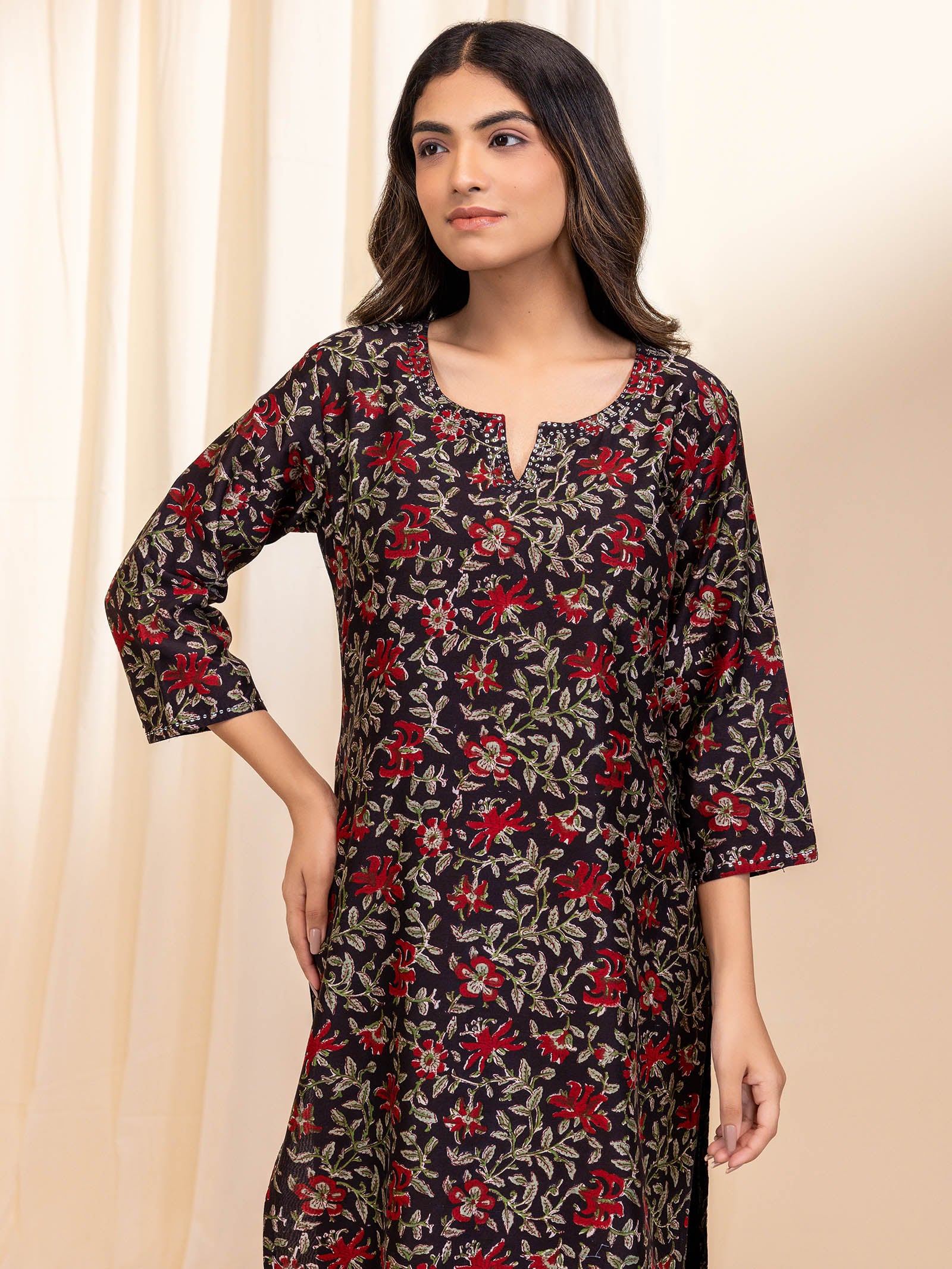 Black Beauty Chanderi Kurta