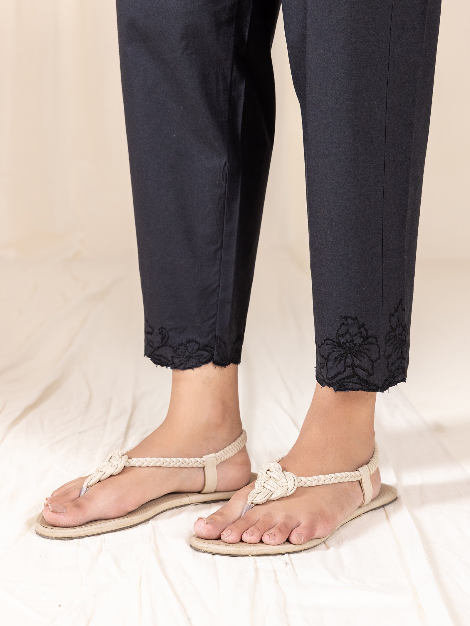 Black Cutwork Cotton Seriously Short Pants