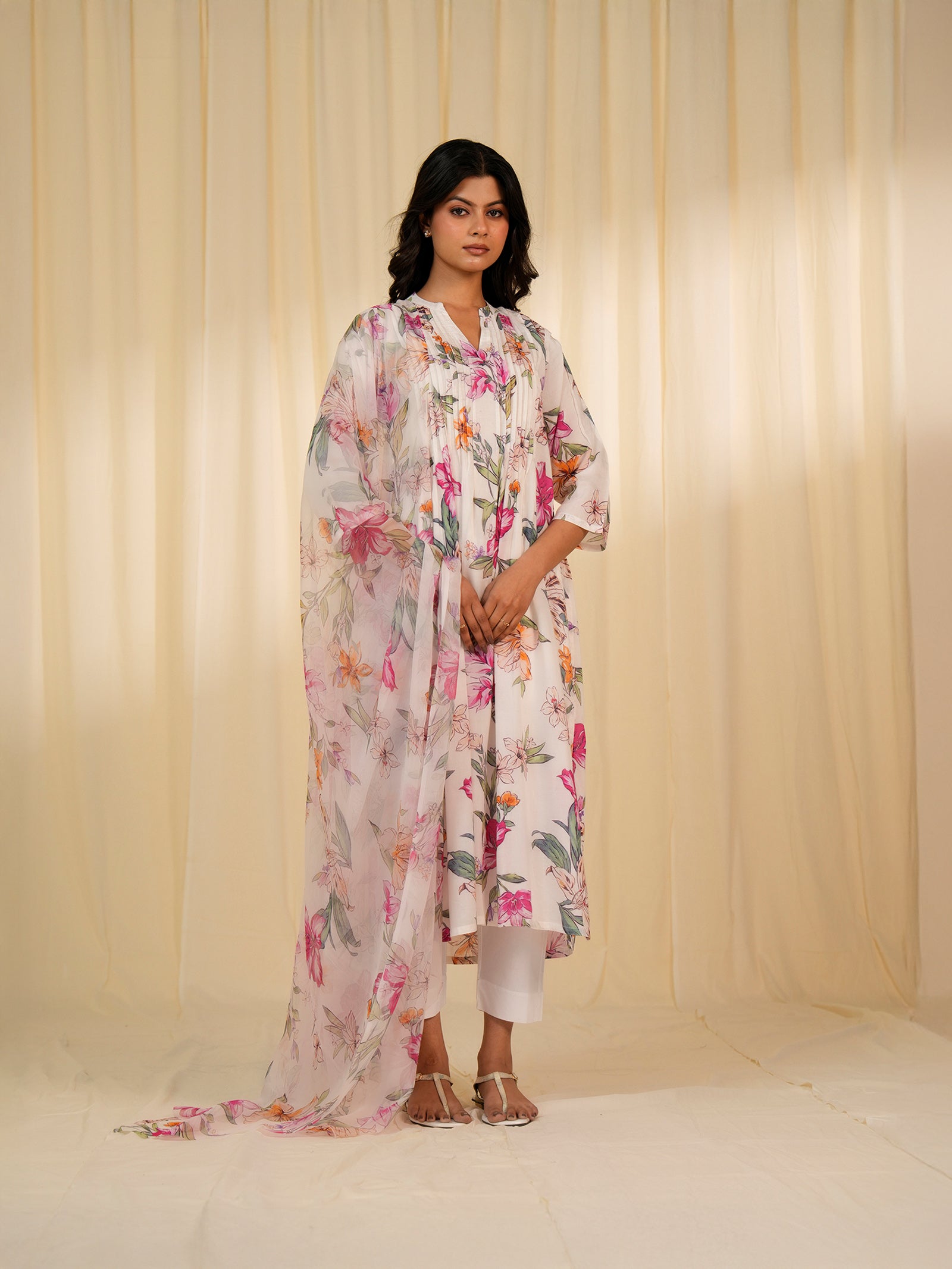 Bloom Meadow Chiffon Dupatta