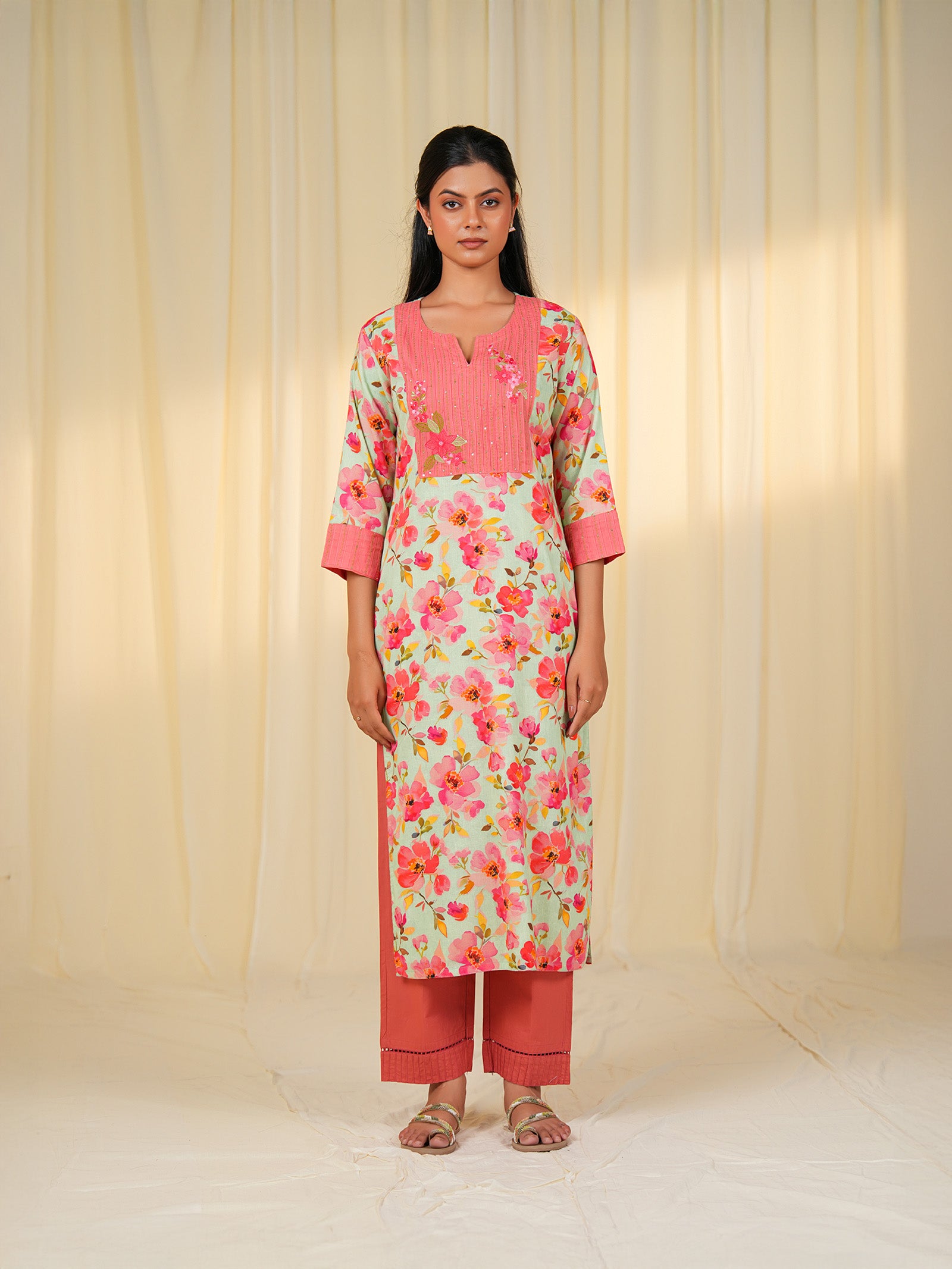Blossom Mist Cotton Kurta