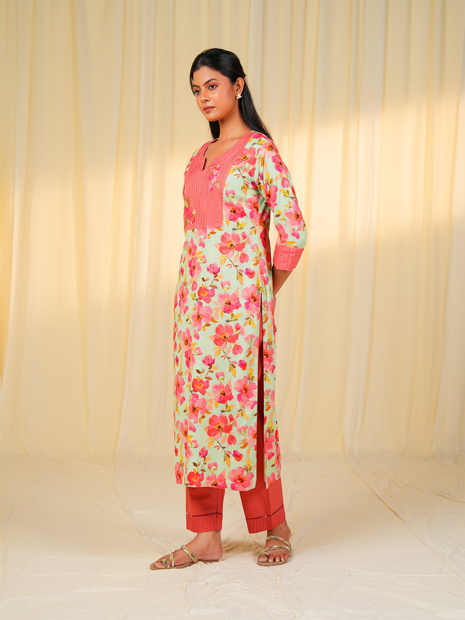 Blossom Mist Cotton Kurta