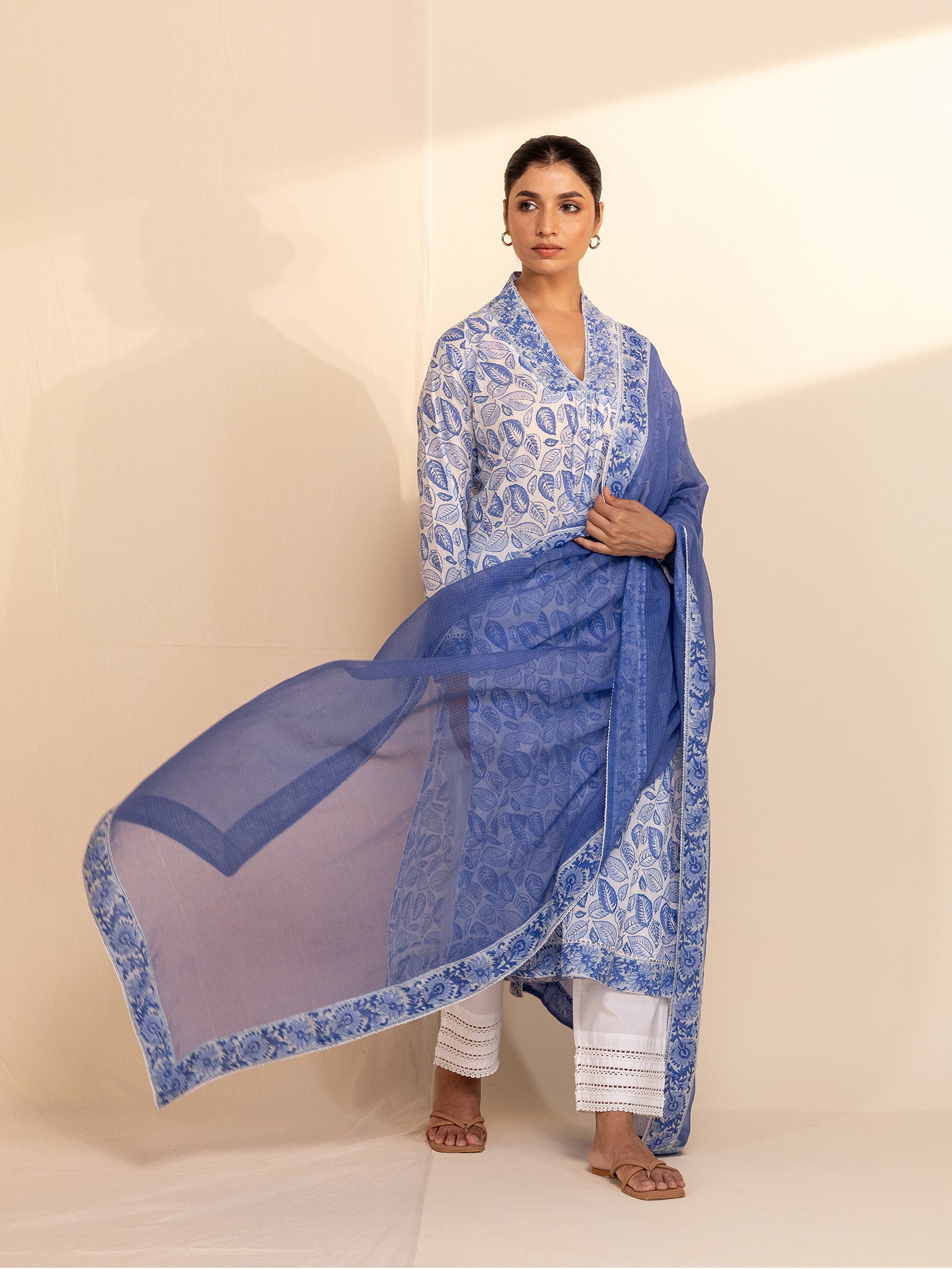 Blue Leaves Kota Dupatta