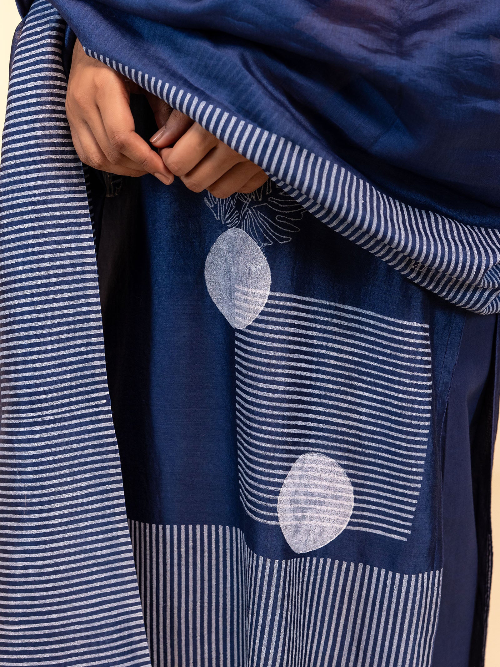 Blue Modern Chanderi Kurta